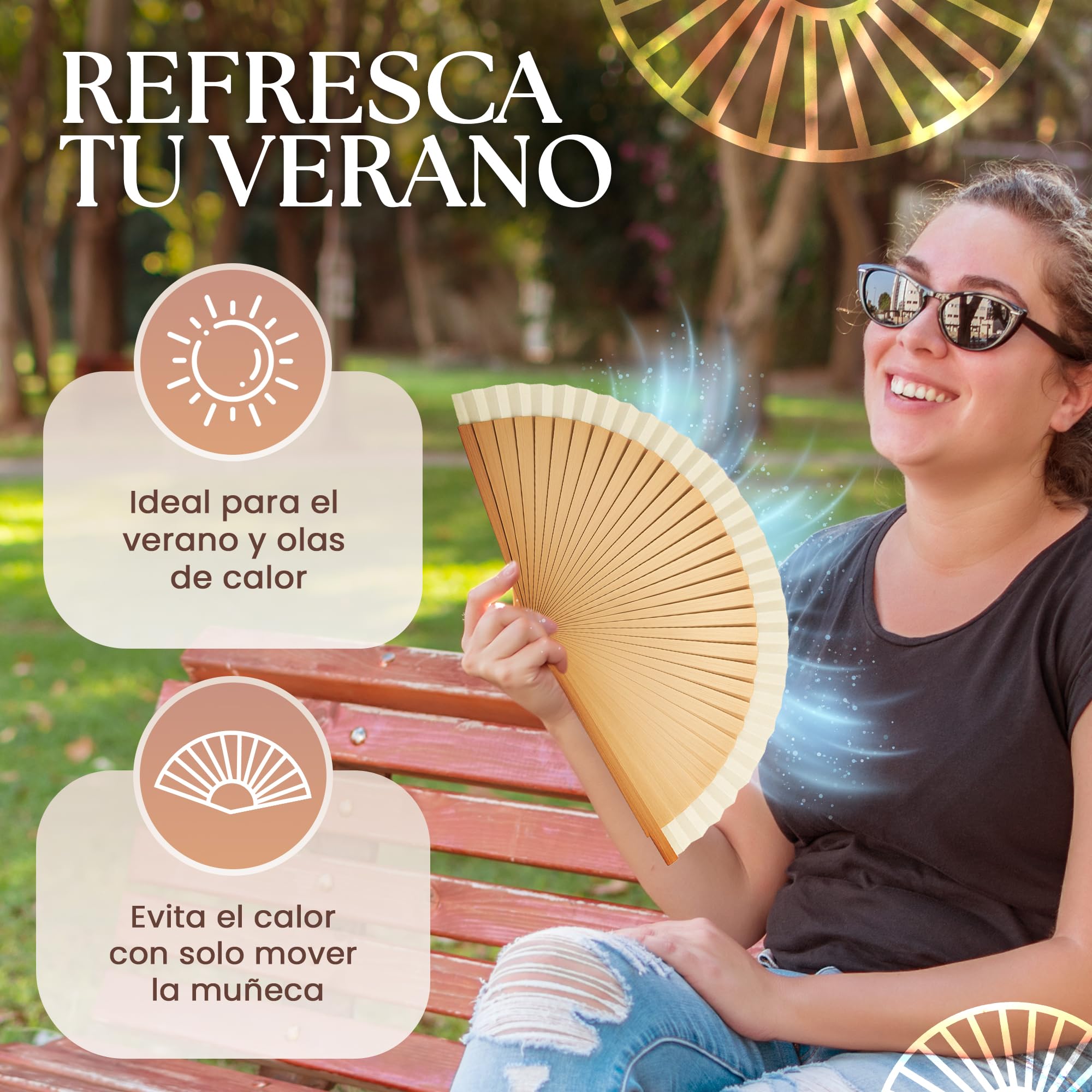 Abanicos de madera original - abanicos españoles - abanico para bodas pequeño para hombre y mujer