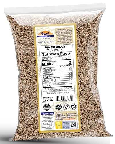 Miniatura 2 de Rani Ajwain Seeds (Carom Bishops Weed) Especia entera 7 oz (200 g)  Todo natural, vegano, apto para gluten, sin OMG, origen indio