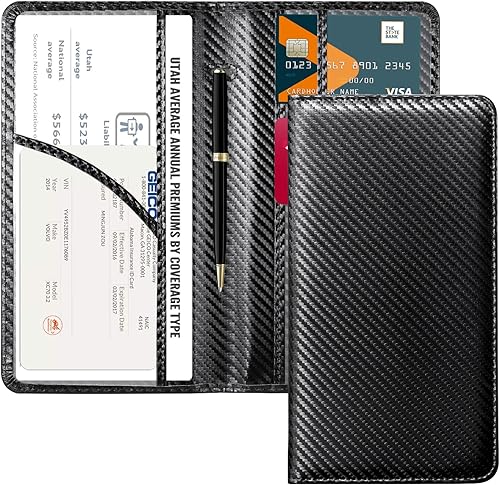 Miniatura 13 de CoBak - Estuche para registro y seguro del auto, organizador para la guantera, accesorio para compartimento de auto o camión, estuche con cierre