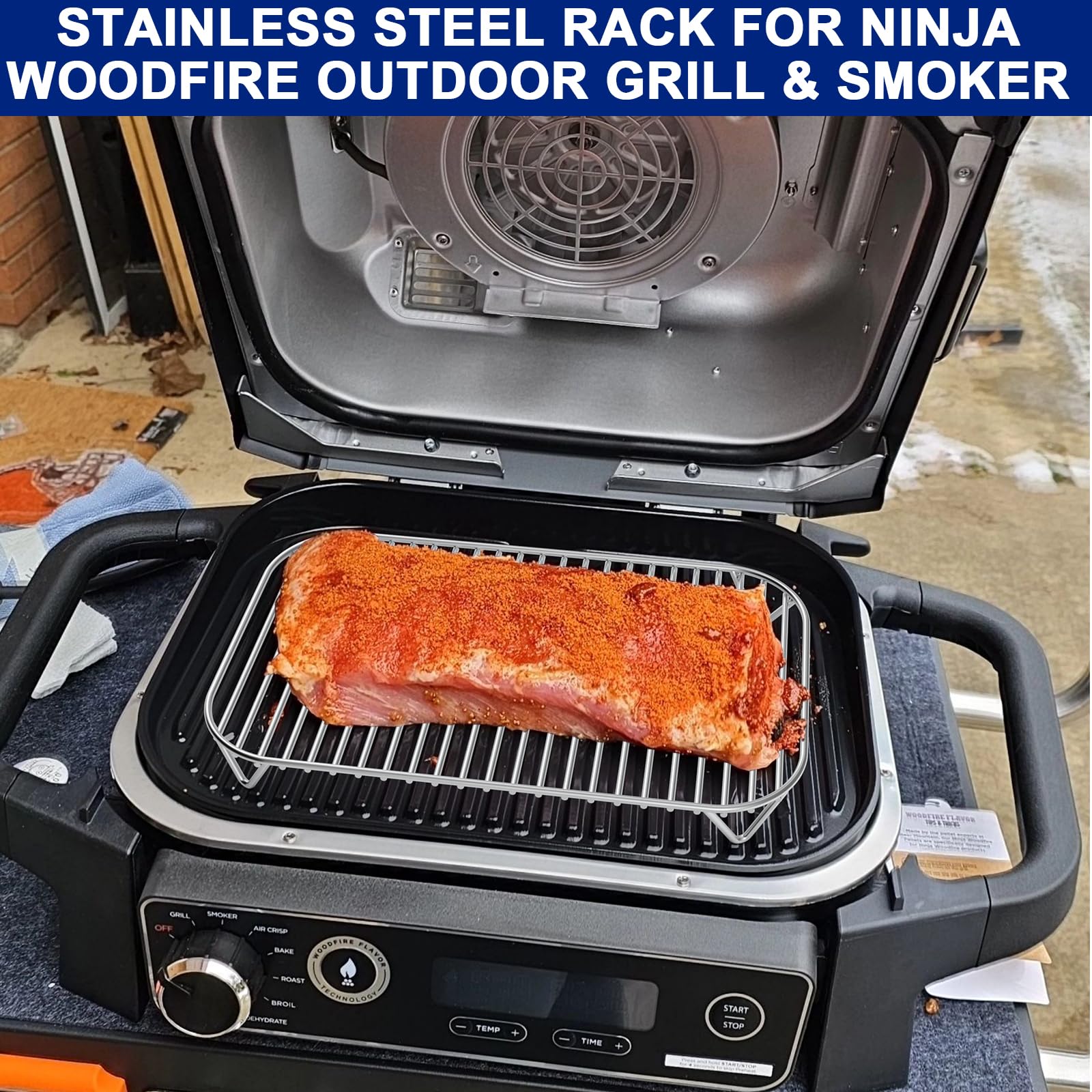 Plaque de cuisson et grille pour barbecue XSKGRDPLT Ninja Woodfire OG700 Outdoor Series, poêle à griller antiadhésive et grille en acier inoxydable pour Ninja Woodfire OG701 OG751
