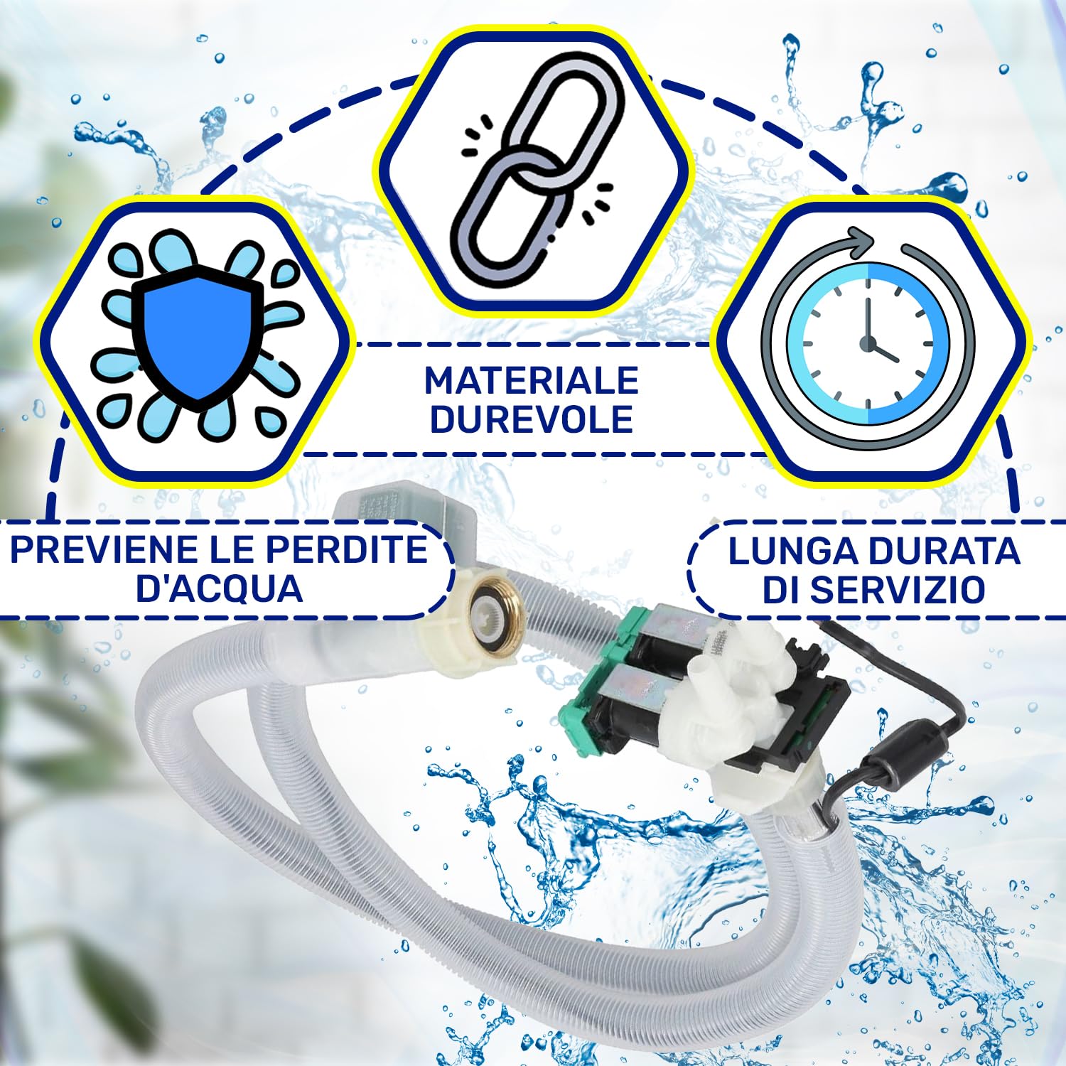 Tubo Carico Lavatrice con Aqua Stop con Codice Originale 00667327 per Bosch | Garanzia di 10 Anni - MONTERAL