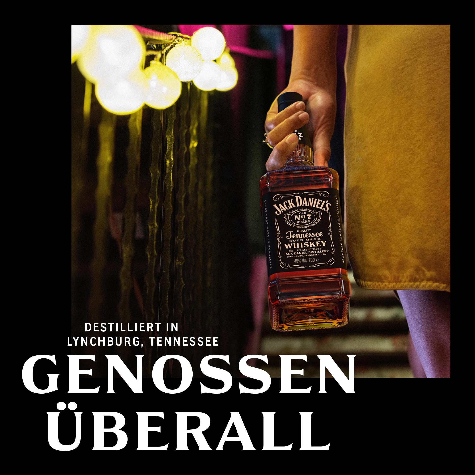 Jack Daniel's Old No. 7 - Tennessee Whiskey - Karamell, Vanille und Noten von Eichenholz - 0.7L/ 40% Vol. Bourbon Whisky