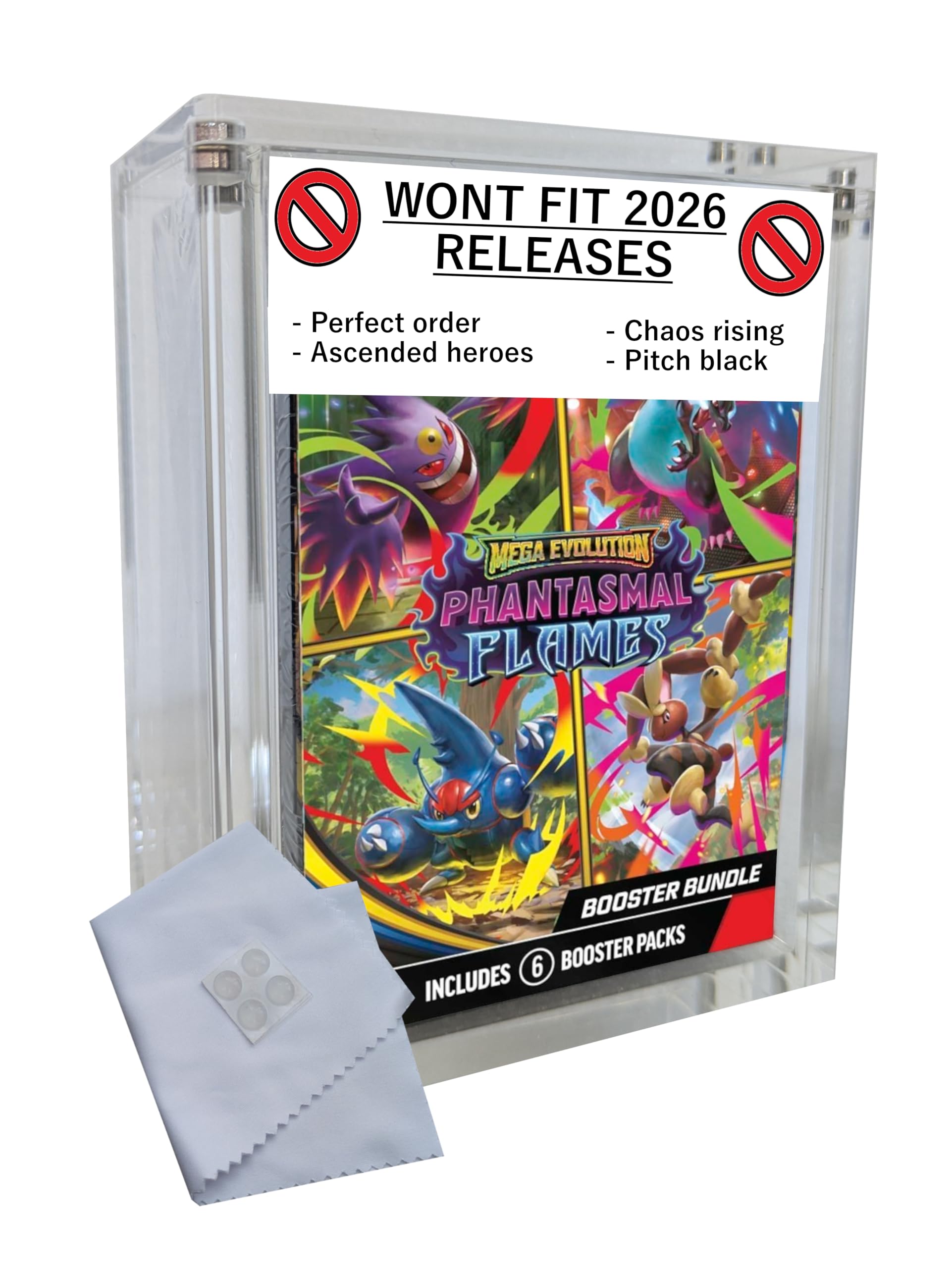Vaulted Vortex Clear Acrylic Case For Pokemon 2025 And Before Booster Bundle Display Case (Not For 2026 Releases,1 Pack) Premium Protective Display Case