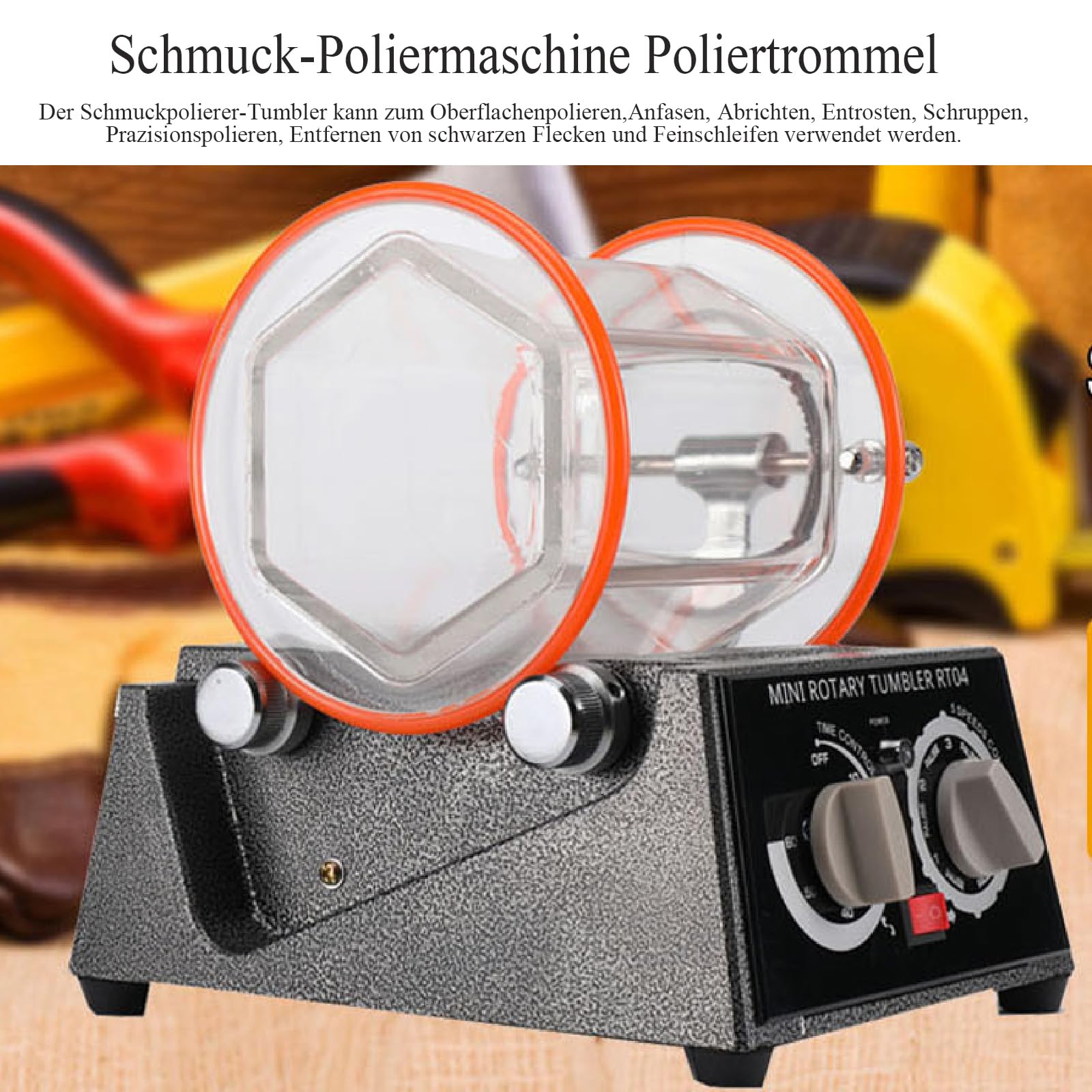 Poliermaschinen Poliertrommel Kugelmühle Rotationspolierer mit Timer