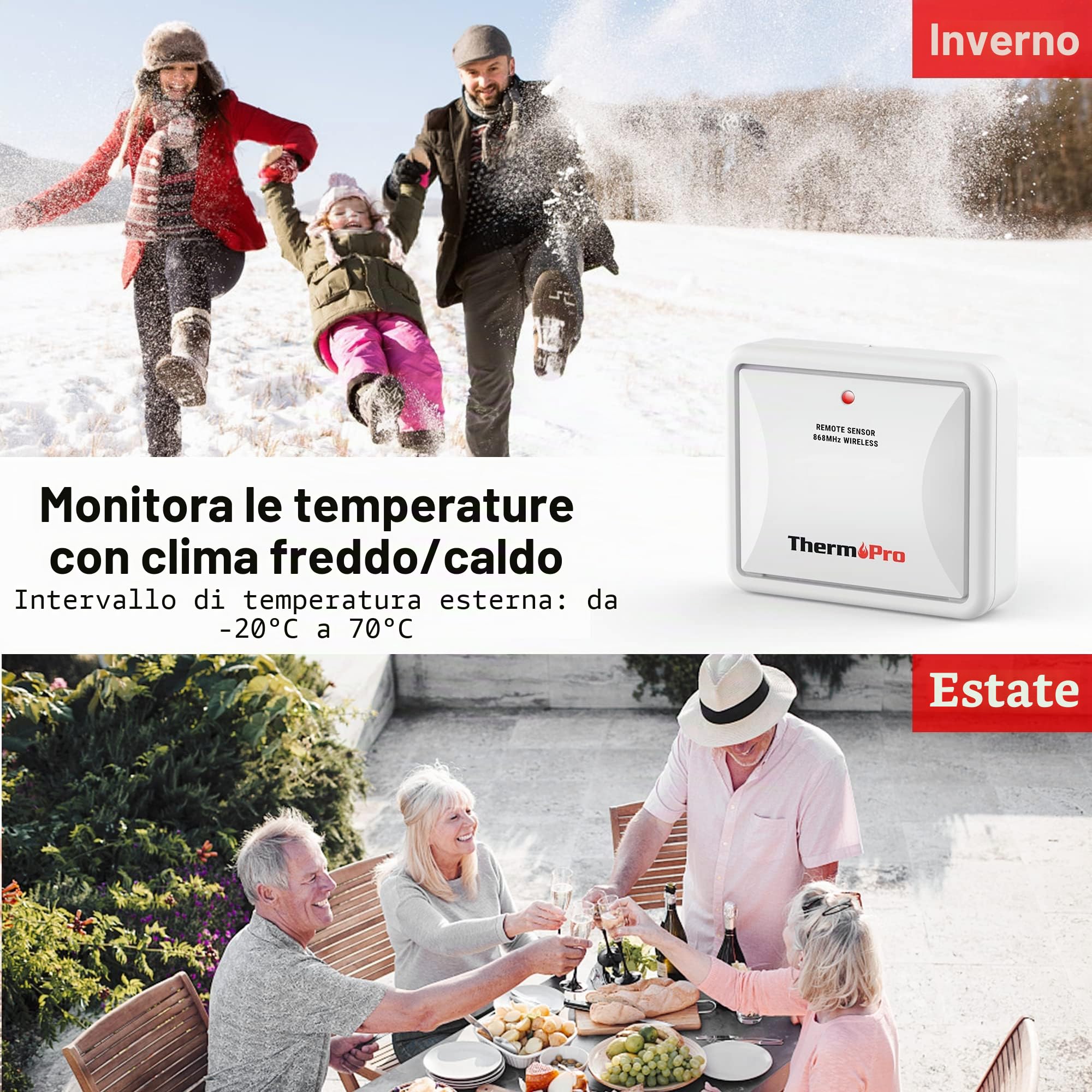 ThermoPro TX-2C czujnik temperatury wilgotności zewnętrzny do TP200C TP60C TP65C