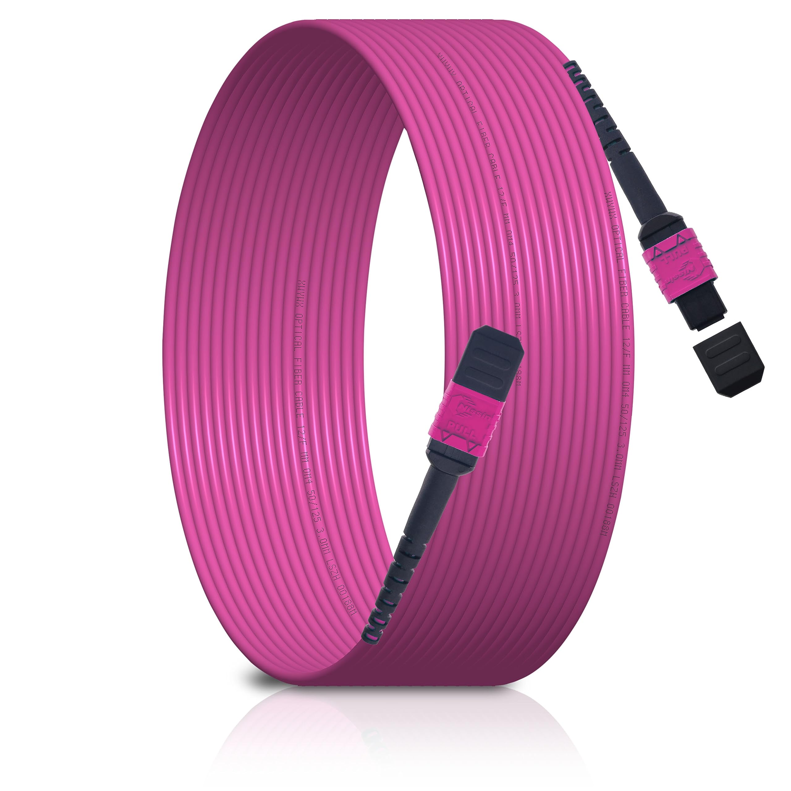 2M/6.6FT MPO to MPO Type B LSZH OM4 12-Core Fiber Cable for QSFP+&QSFP28/EPON&GPON MPO-MPO Multimode MPO/UPC to MPO/UPC Fiber Optic Patch Cord Jumper Compatible with MTP/8-Core-XNUNU441-2