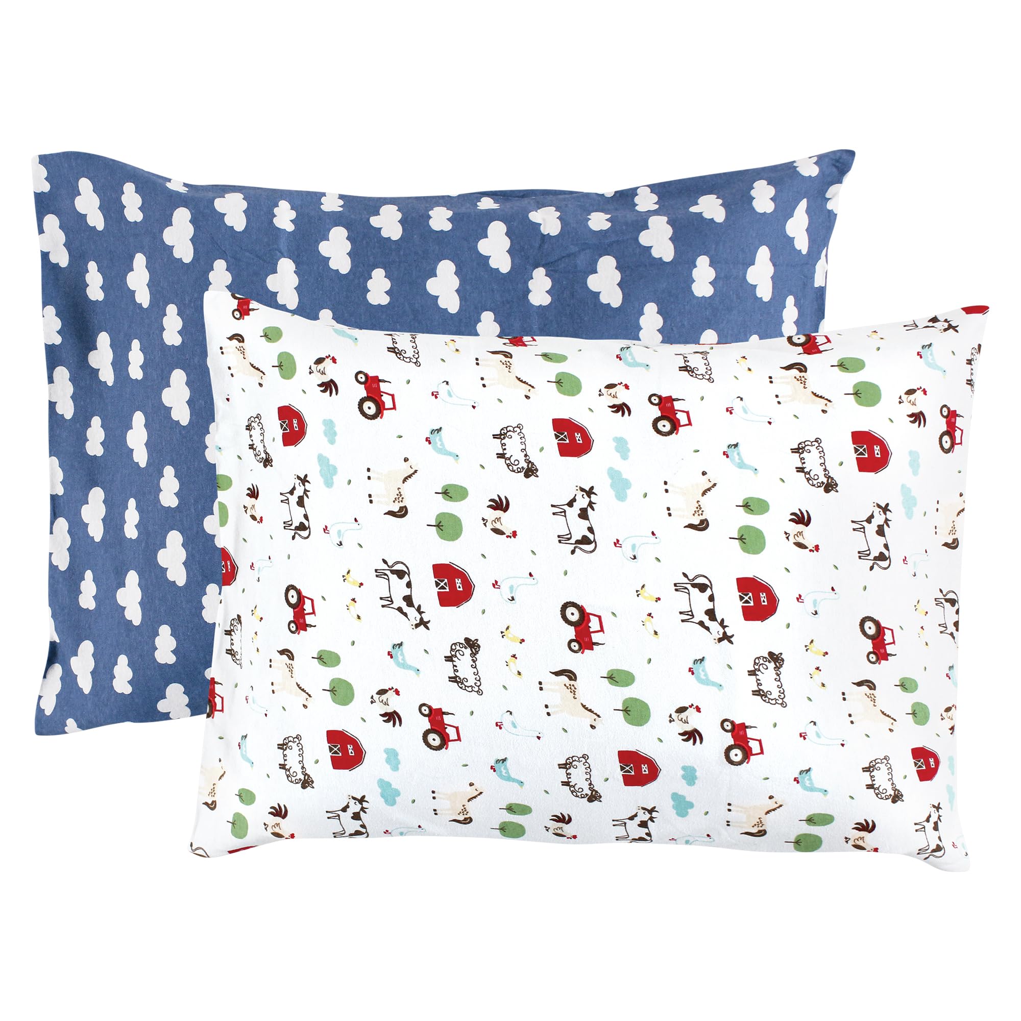 Hudson Baby Unisex Baby and Toddler Cotton Toddler Pillow Case, Boy Farm Animals, One Size