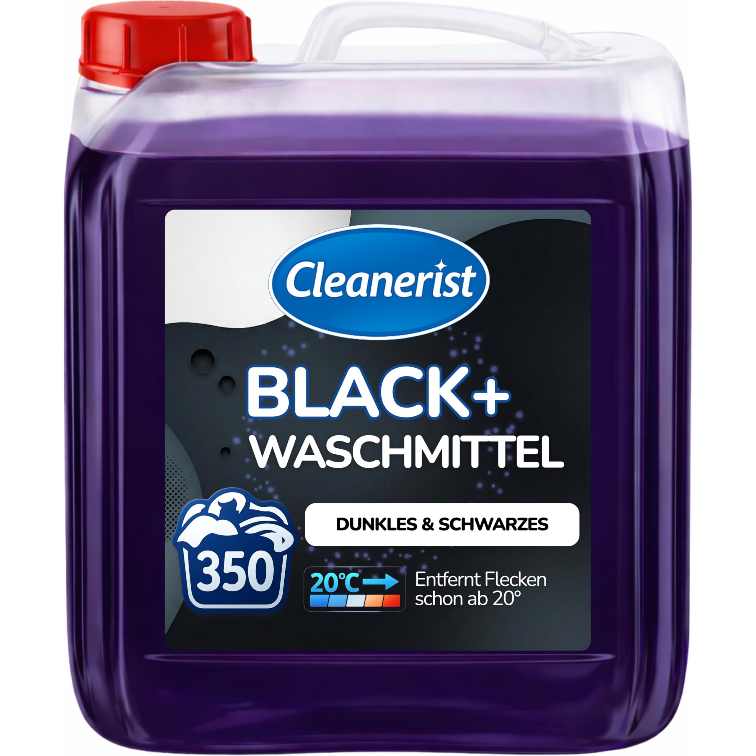 Cleanerist - Black Waschmittel flüssig für 350 Dunkelwäschen - 10l Flüssigwaschmittel Konzentrat für schwarze & dunkle Wäsche - XXL Vollwaschmittel mit Frischeduft für 20-95°C, statt Pods, Pulver