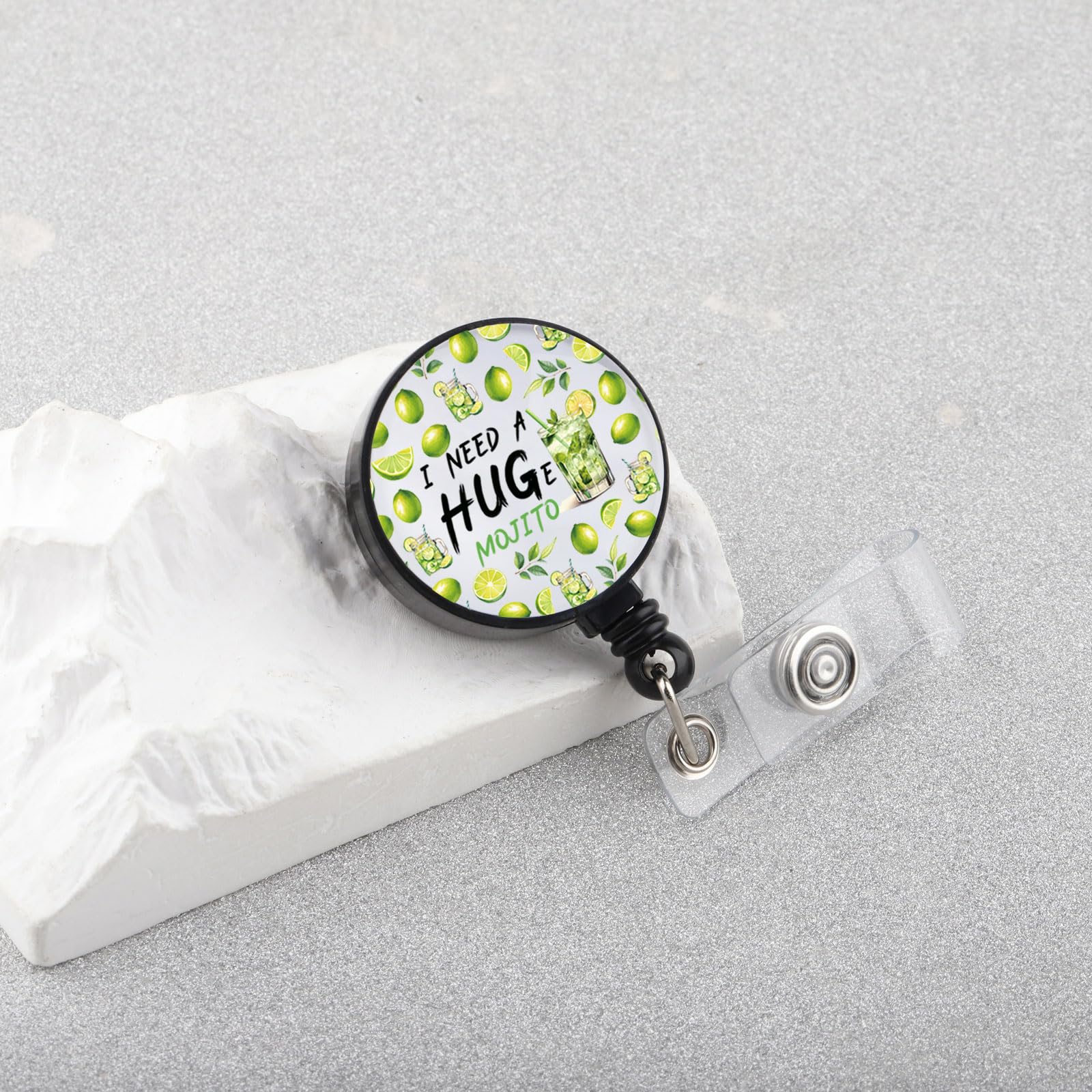 PLITI Mojito Drink Gift Mojito Lover Gift Cocktail Party Gifts I Need A Huge Mojito Badge Reel for Nurse Doctor (Huge Mojito badgeU) - Image 3