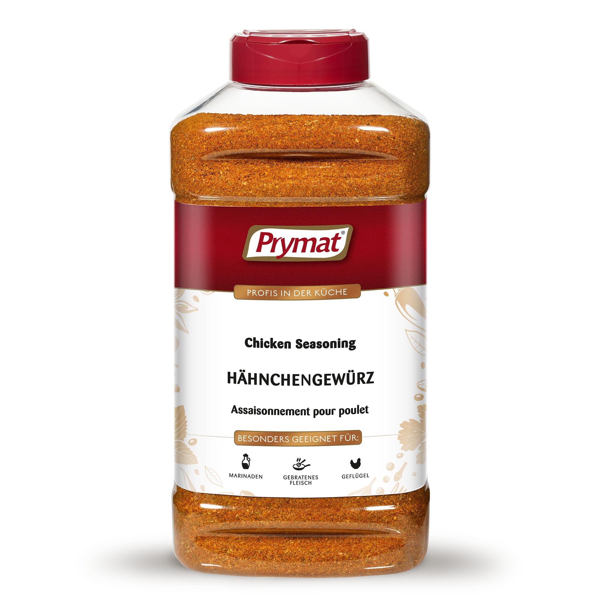 Prymat Hähnchengewürz 1100g, Gewürzmischung für Huhn, Truthahn, Ente, Gans, Grillgewürze, Marinade für Fleisch im Streuer