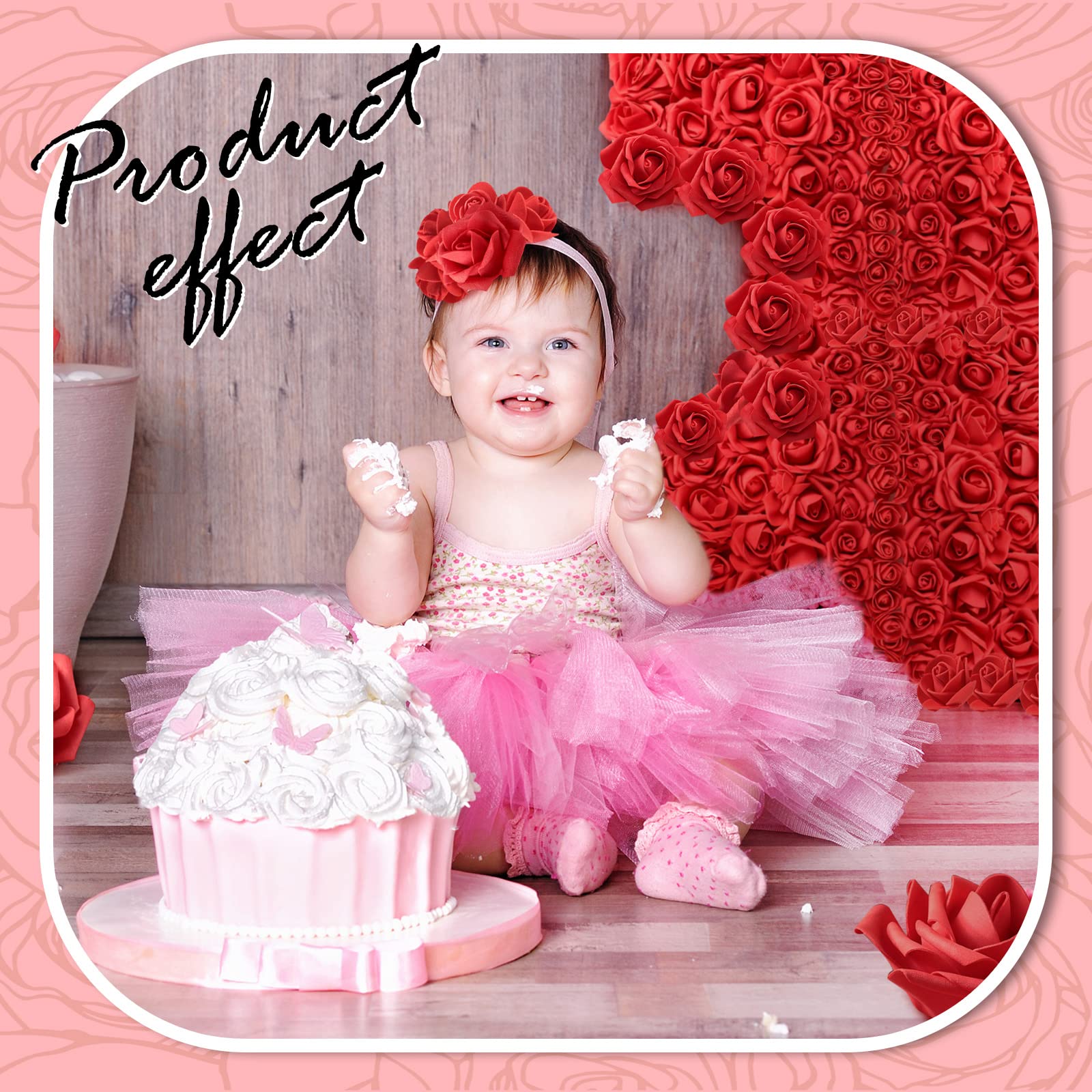 200 Pcs Artificial Rose Flower Heads for Crafts Artificial Stemless