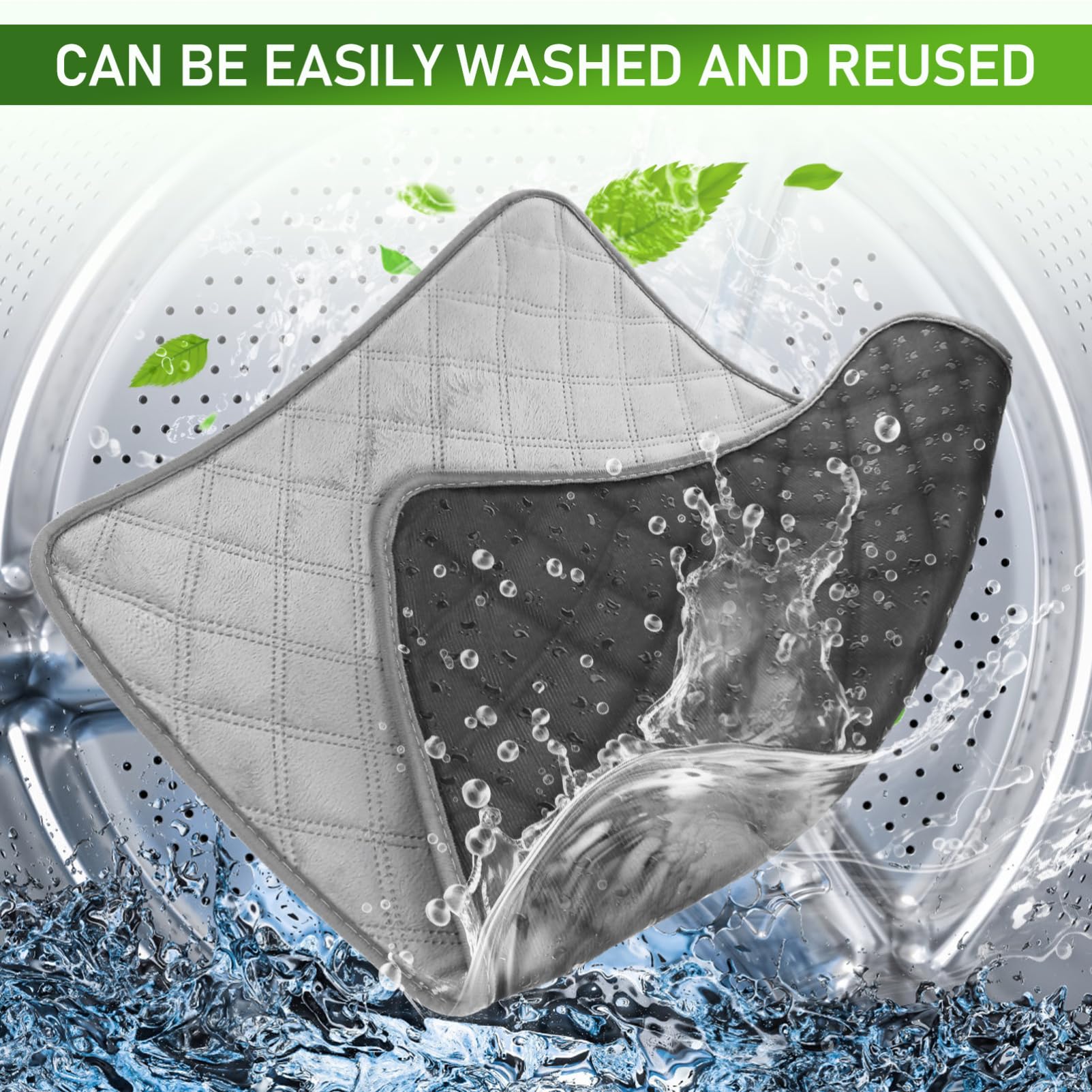 Didiseaon 2pcs Puppy Pads, Reusable Dog Training Pads Washable Dog Pee Pad Quick Drying Mats for Pet Indoor Outdoor, Travel, Car, Home - Image 4