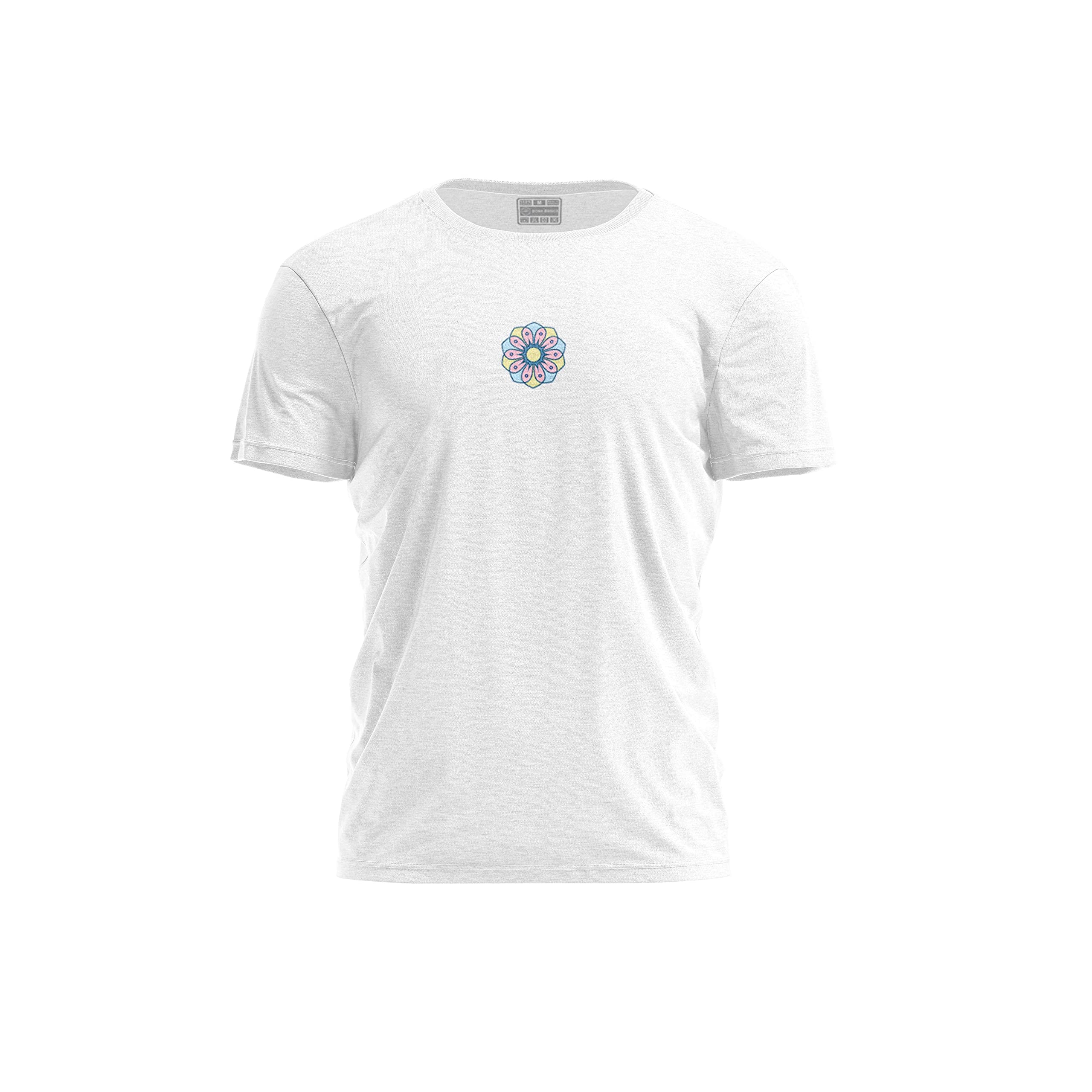 Bona Basics, Digital Print, Men's Basic T-Shirt, 100% Cotton, White, Casual, Men's Tops, Size: M, White, M