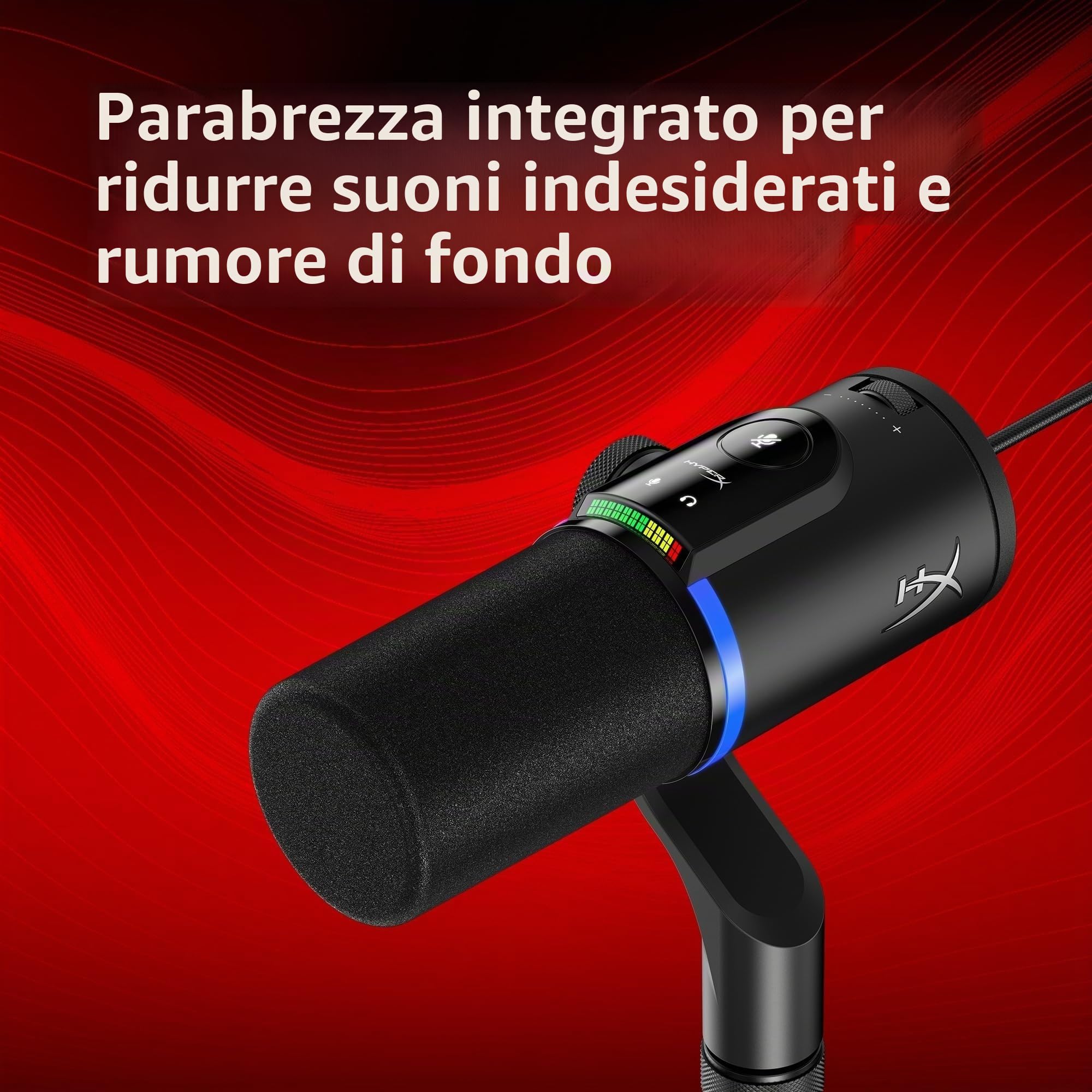 HyperX FlipCast, Microfono XLR/Usb Cardioide per Gaming, Streaming, Podcast, Compatibile Con Pc e Mac, Controllo Volume, Pulsante Muto, Plug & Play, Alta Qualità, Voce Chiara, Riduzione Rumore, Nero