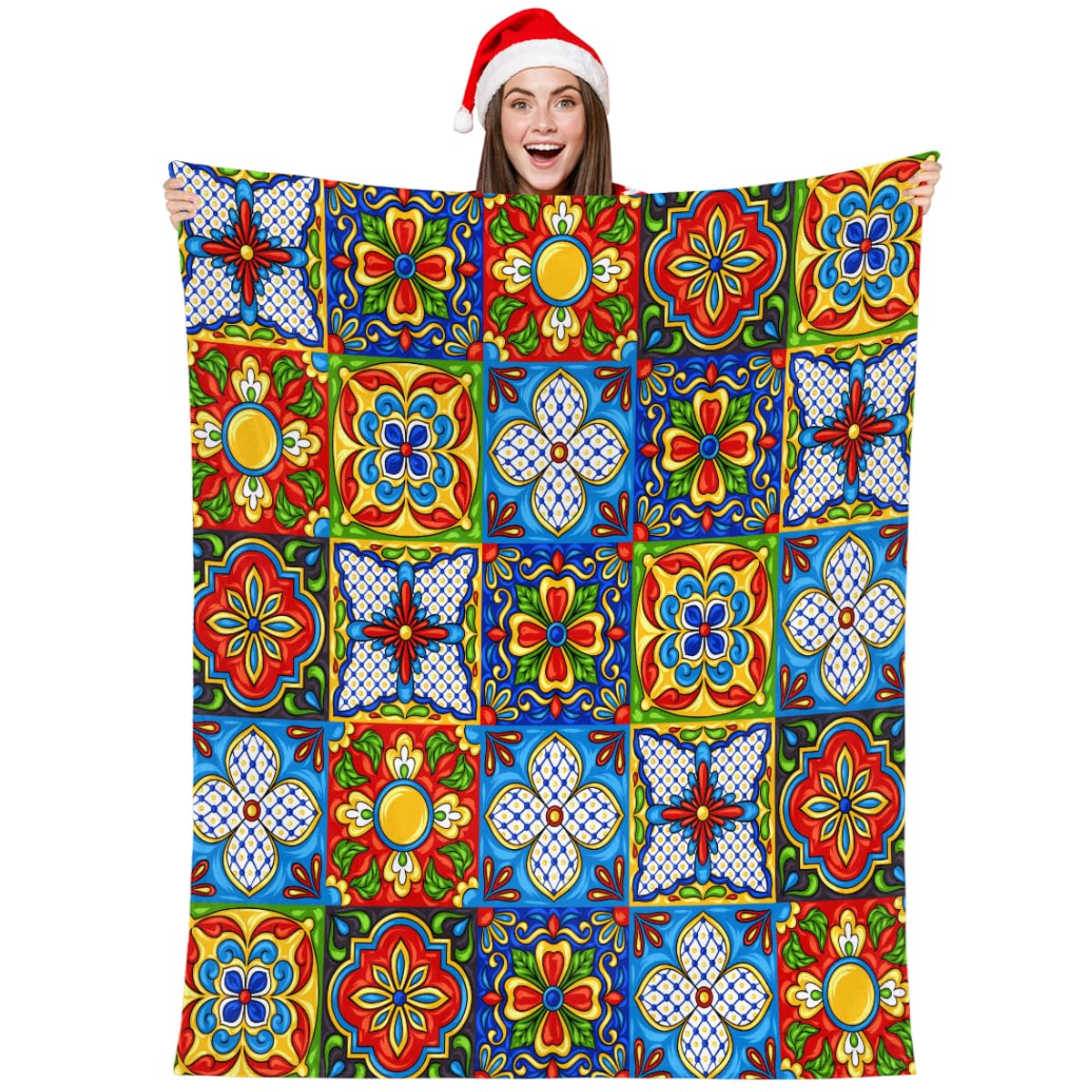 Coperta Messicana Serape Fatta A Mano, Autentica, 114x178 Cm, Leggera E Morbida, Per Spiaggia, Yoga, Picnic, Campeggio, Regalo Solidale