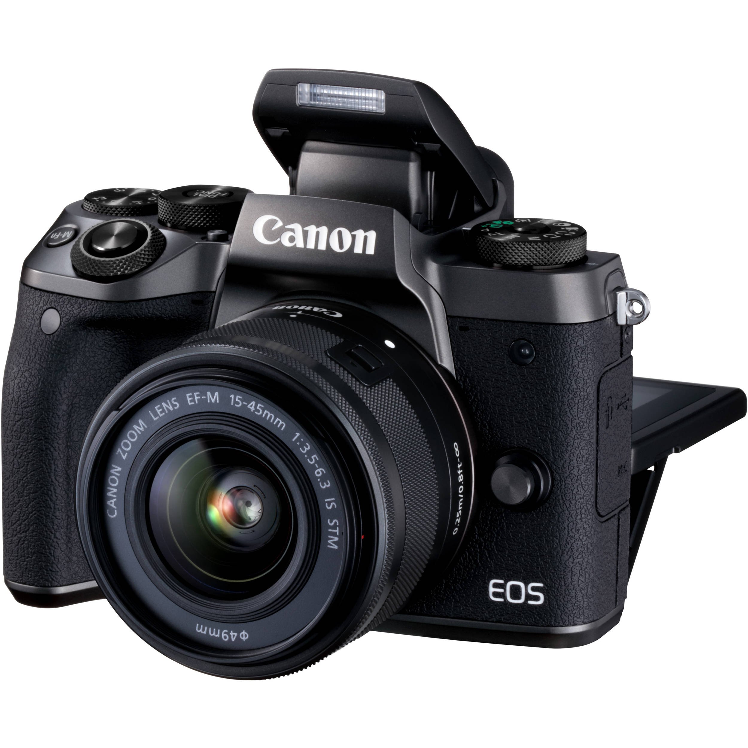 Canon EOS M5 Fotocamera Digitale Mirrorless, Obiettivo EF-M 15-45mm, f/3.5-6.3 IS STM, Nero [Versione Canon Pass Italia]