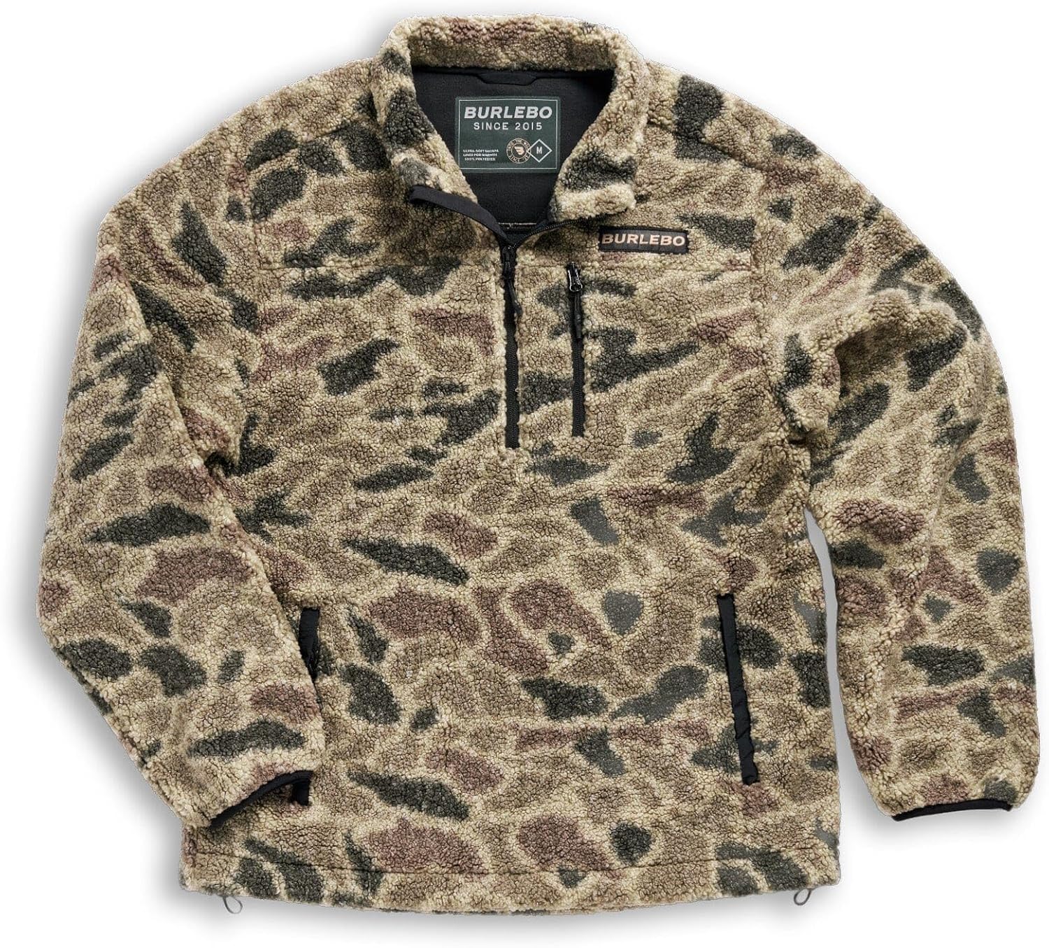 BURLEBO Men’s Sherpa Quarter Zip Jacket – Soft Fleece Pullover with Zipper Pockets and Adjustable Waist - Image 5