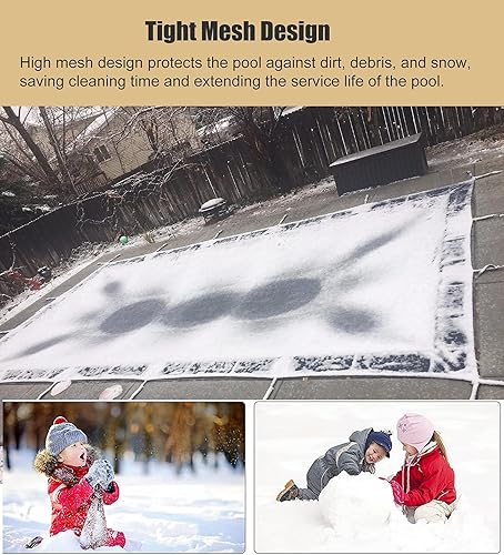 Miniatura 4 de Cubiertas de seguridad de piscina de invierno resistentes para piscinas enterradas, cubierta rectangular grande verde con accesorios,