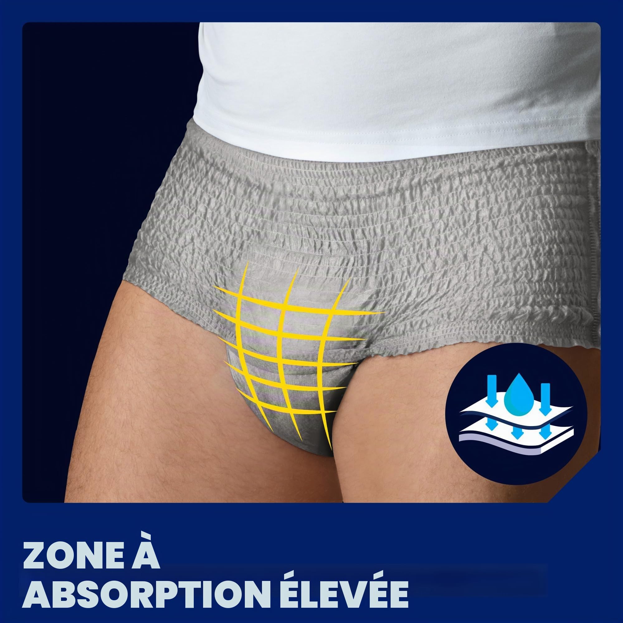 TENA Hommes Active Fit Pants Normal Taille Large Gris Couche pour Homme Respirant 2x8 pcs