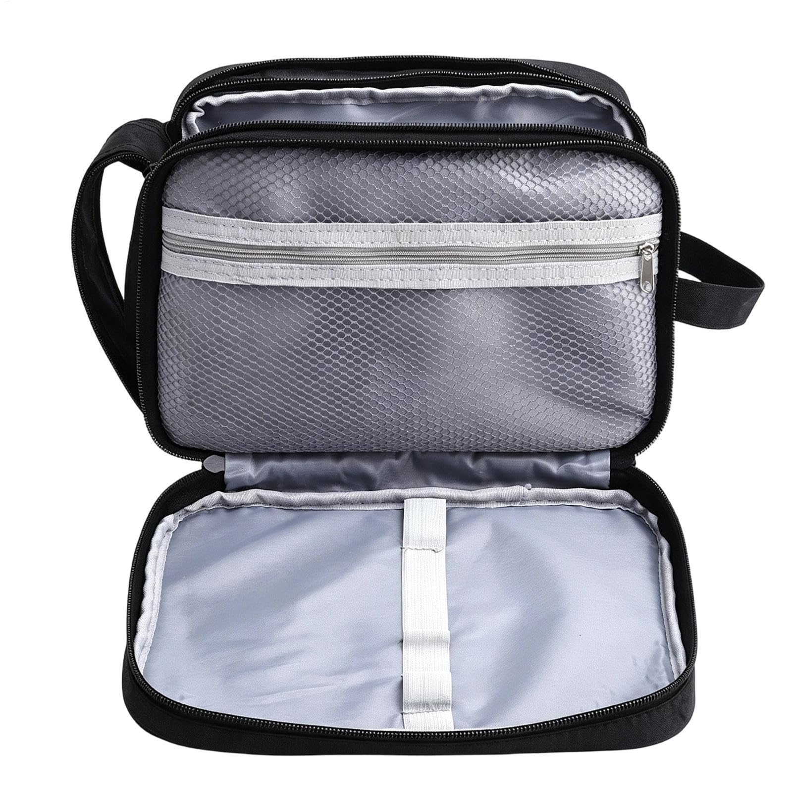 Bolsa de aseo para hombre, neceser de viaje con asa, bolsillo de malla