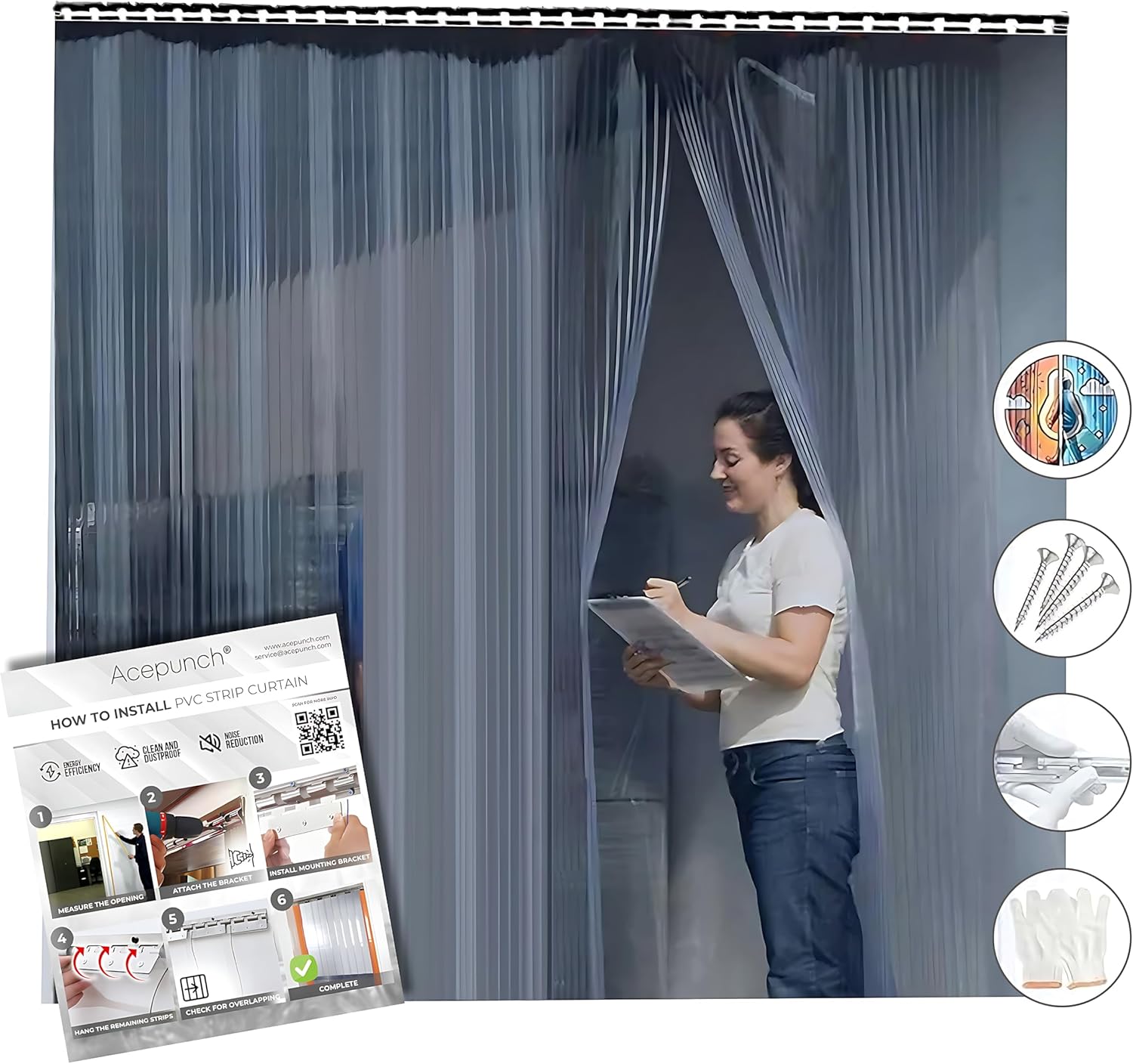 Clear Kit PVC Smooth Plastic Strip Door Curtain 3x7 ft. (36x84.2 in) Standard Clear Waterproof Commercial Walk in Freezers Warehouse Garage Gate Doorway Clean Rooms Heavy Duty Vinyl 1173 36"W x 84.2"L (Pack of 1) Sheet Set