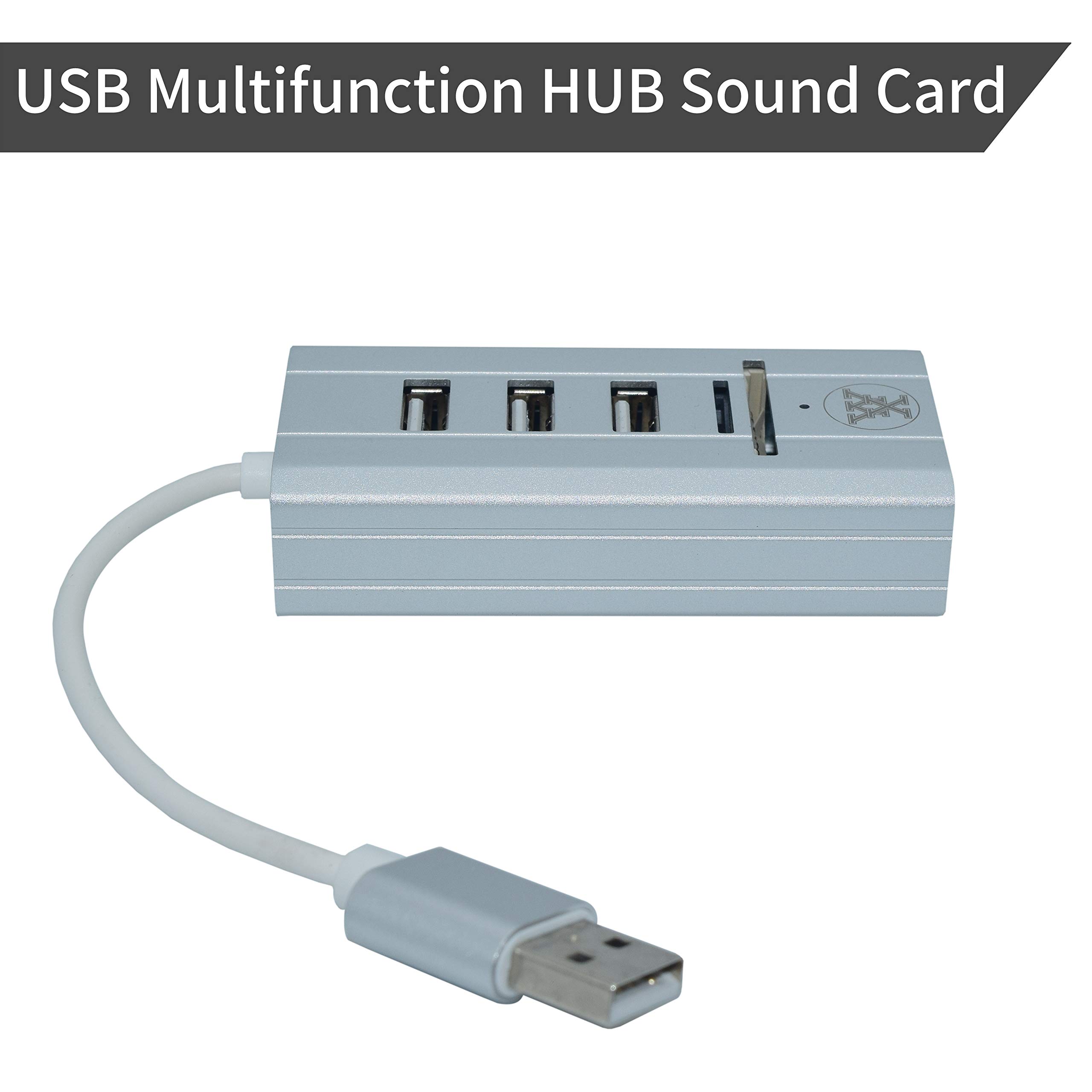 YXY USB Hub 8 in 1 USB 2.0 Adapter with 3 Audio Mic Port 3.5mm Headphone and Microphone,SD&TF Card Reader,Audio Jack for MacBook Pro and Other UBS Devices