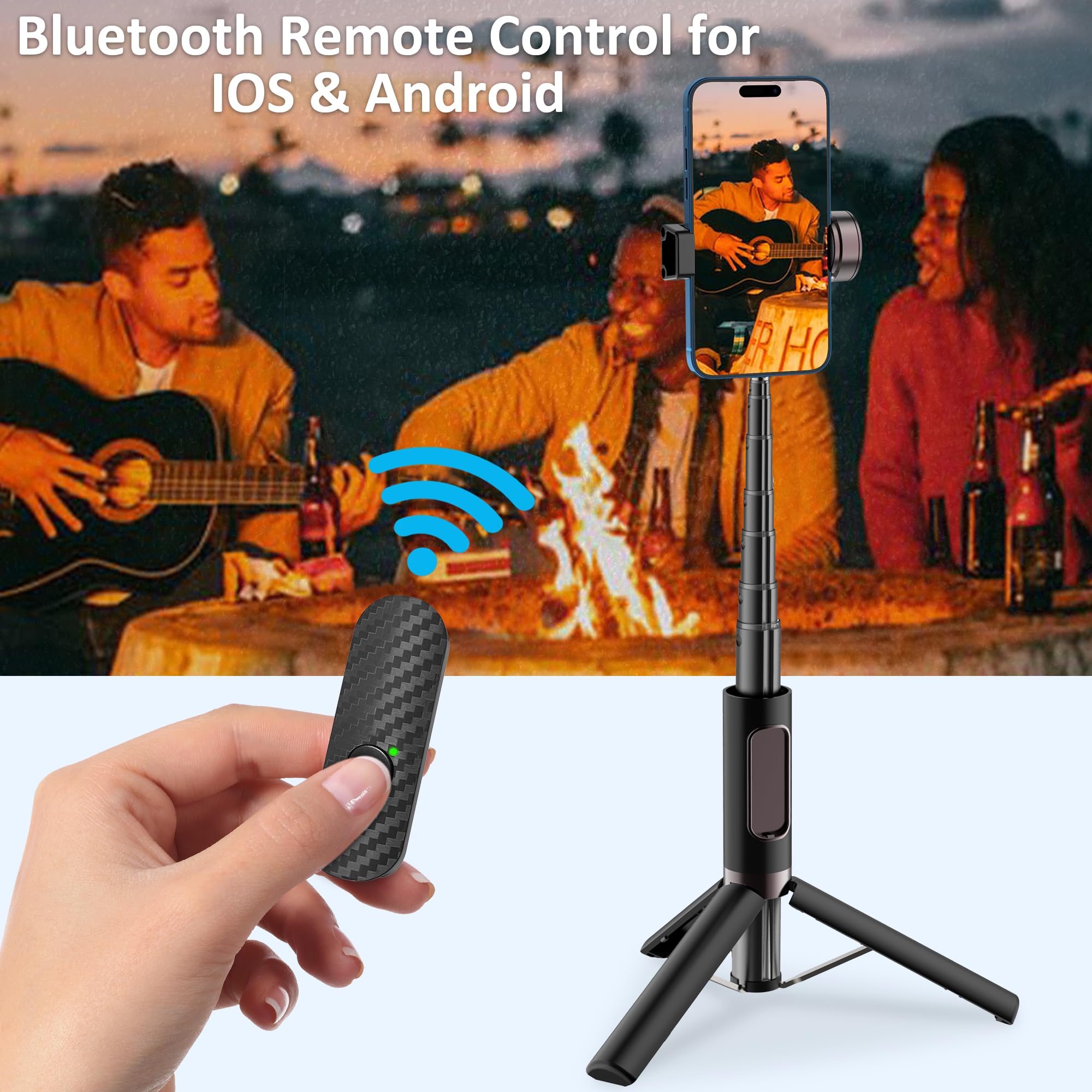 Selfie Stick Lega di Alluminio Selfie Stick Treppiede con Telecomando Pieghevole Viaggio Treppiede Stand Rotazione 270 Compatibile con iPhone/Android/Go Pro Camera