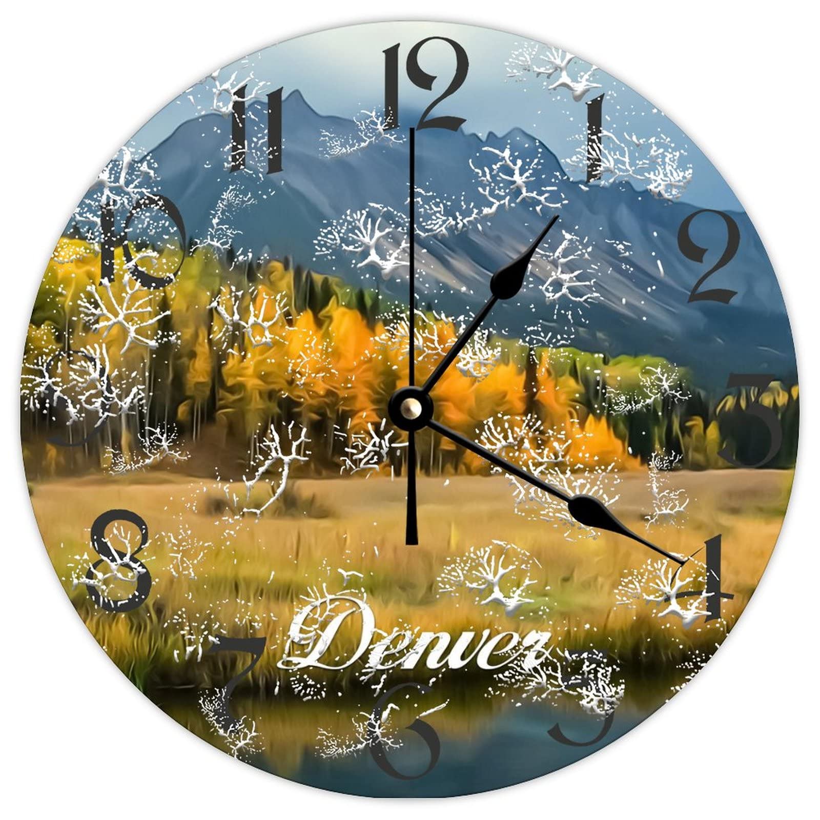 Horloge murale pour salon et chambre Denver City en bois vintage