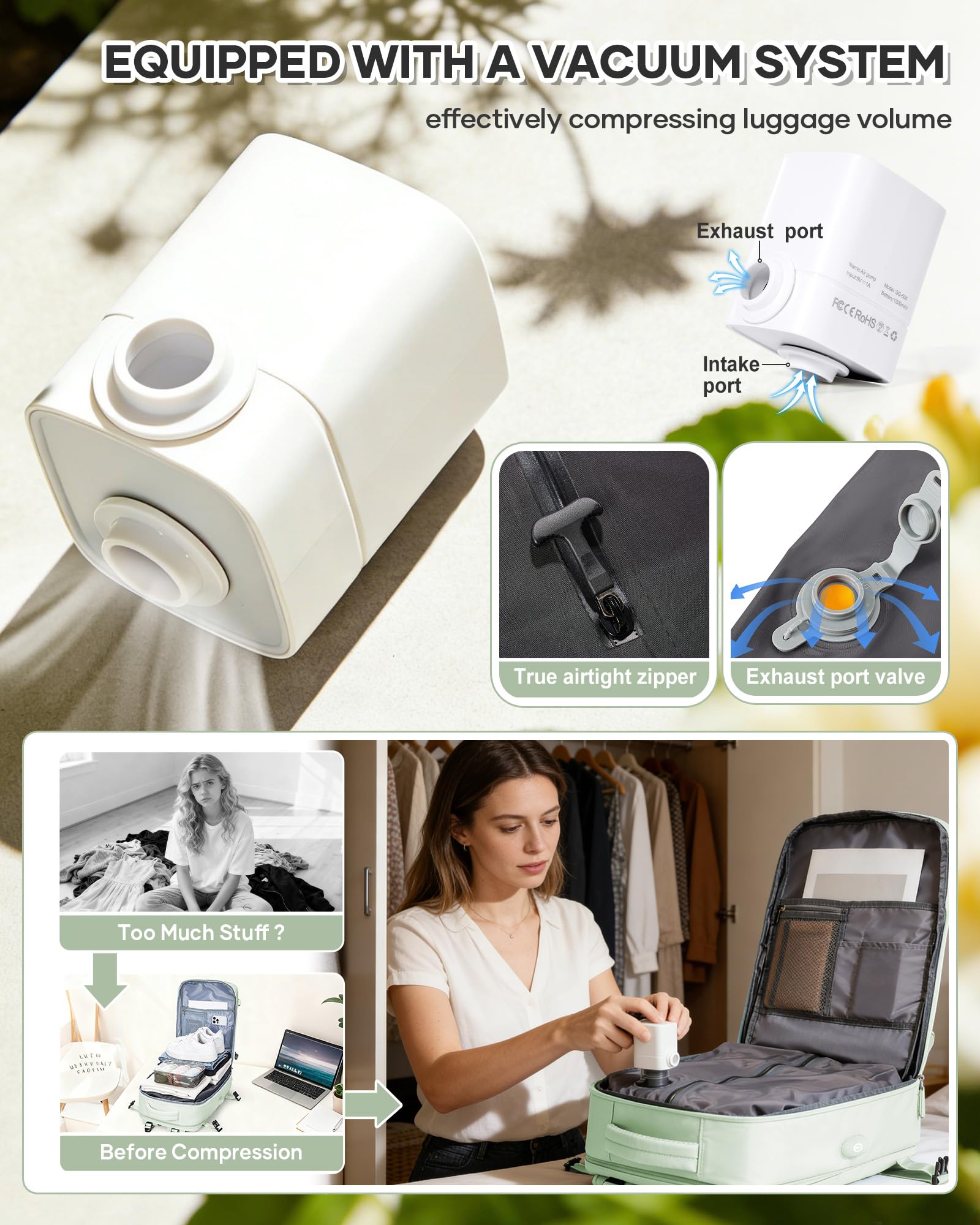 BJLFS Borse da Cabina per Ryanair 40x30x20 Bagaglio a mano Sottovuoto 40x20x25 Zaino da Viaggio con Sottovuoto impermeabile Donna Zaino Easyjet 45x36x20 Zaini Wizzair con porta scarpe