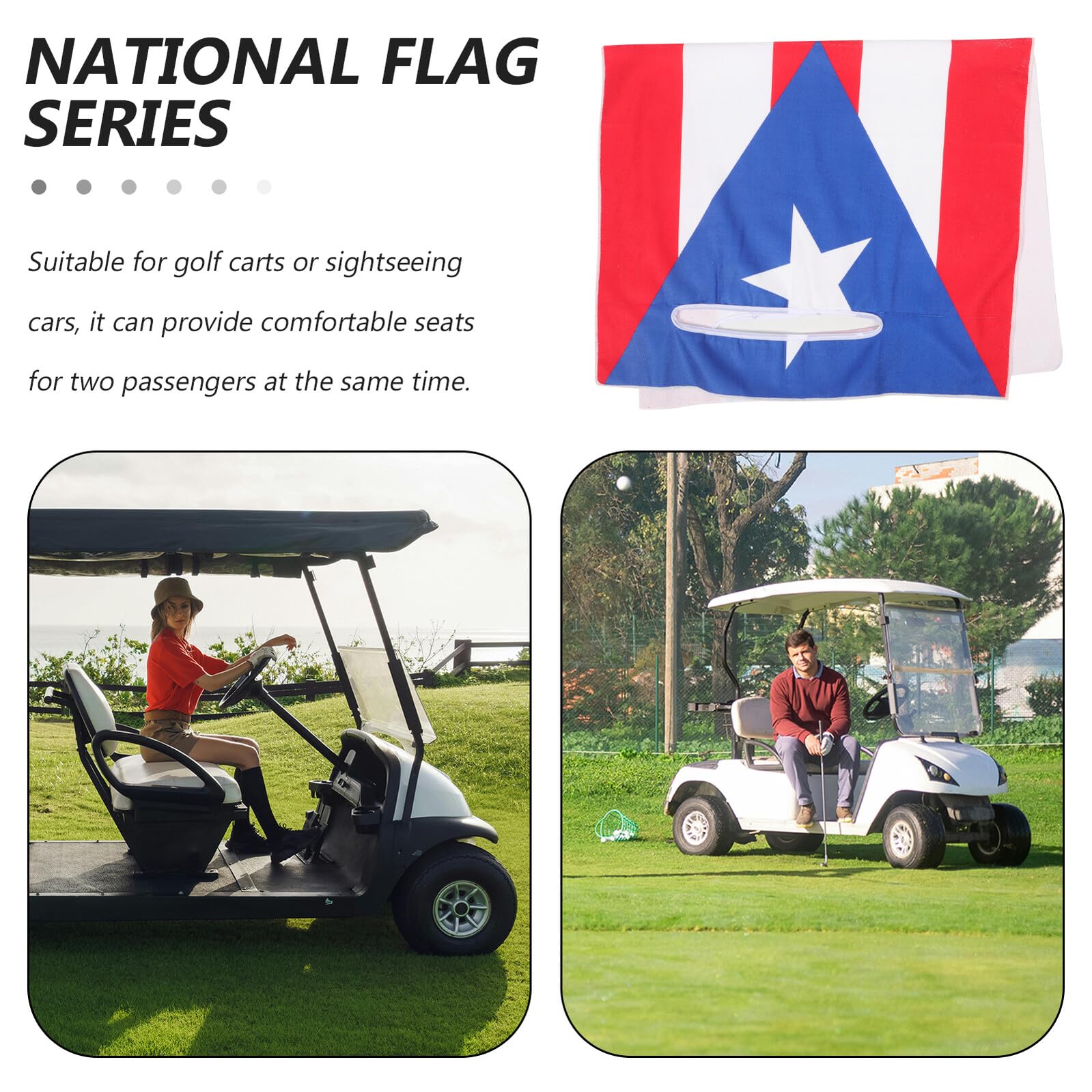 LIFKOME Golf Cart Sitzauflage mit Weichem Polster und Nationalflaggen design Passend für Golf Sightseeing carts Strapazierfähiger Bequemer Sitzbezug für Stilvollen Komfort
