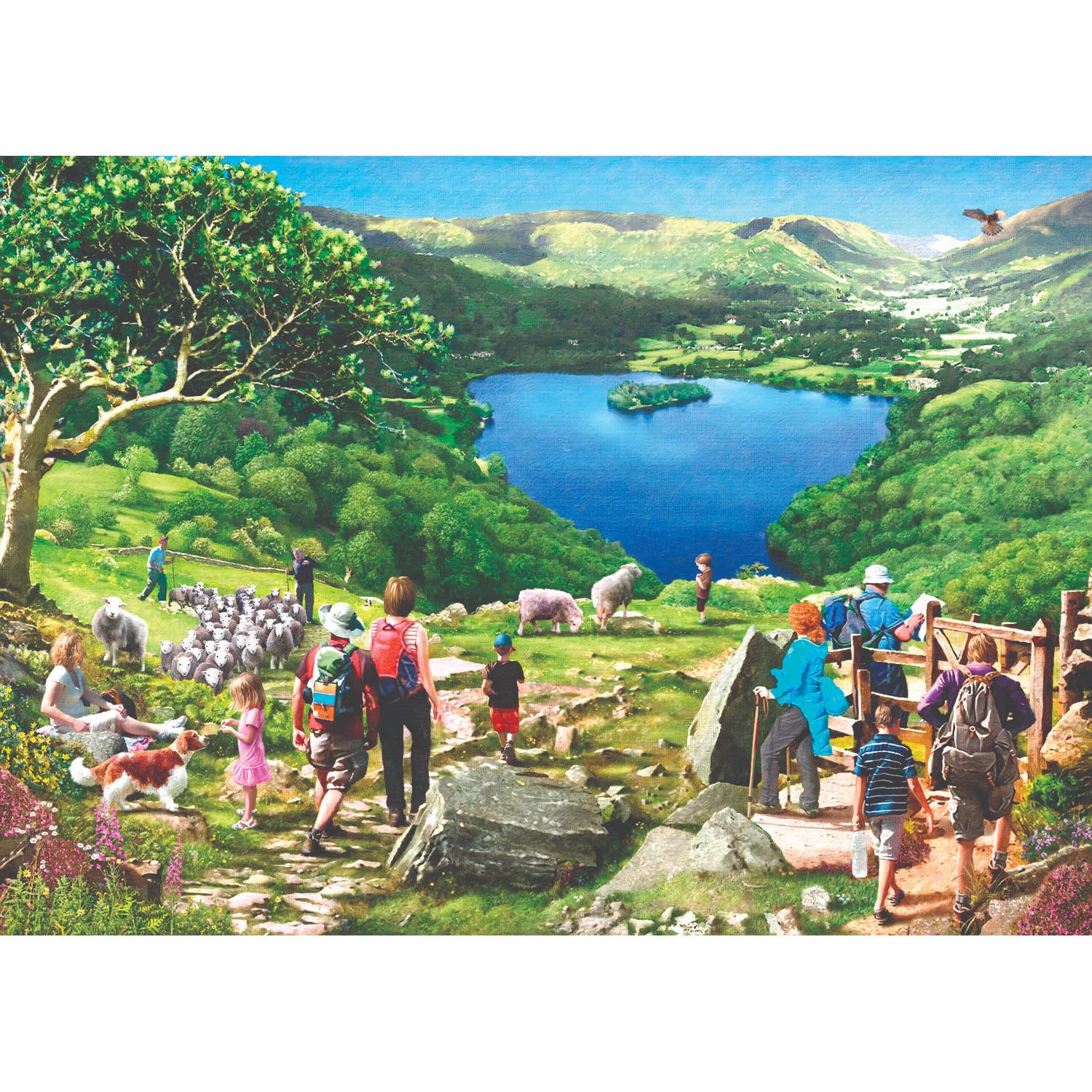 The House of Puzzles Lake View Jigsaw, Big 500 Piece Jigsaws for Adults Extra Large Pieces, Artist Illustrated - Image 2