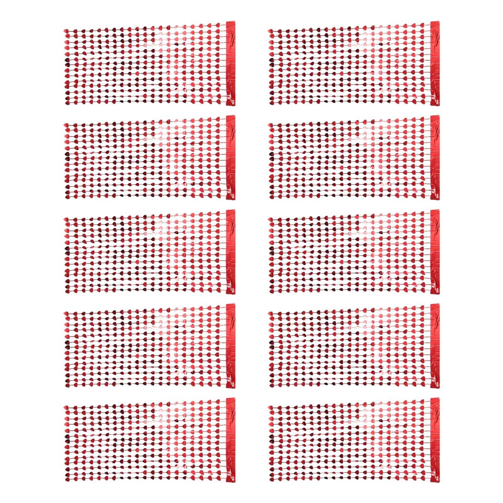 Jazuaiao 10PCS Glitter Heart Tinsel Curtains Wedding Photo Backdrop 1x2m, Easy Adhesive Party Backdrops Decorations