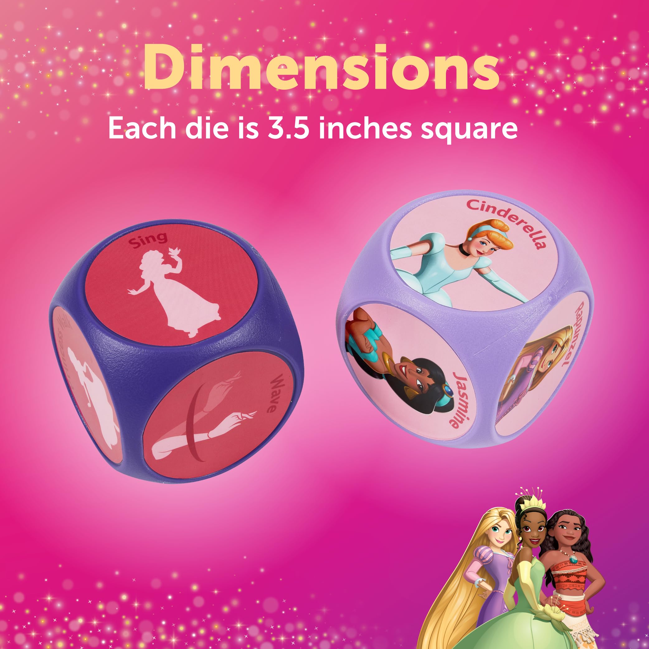 Disney Princess Dice Imagination Act Out The Action Game | Noche de juegos familiares para todas las edades | Diversión creativa y atractiva para todos, con princesas de Disney con 36 combinaciones