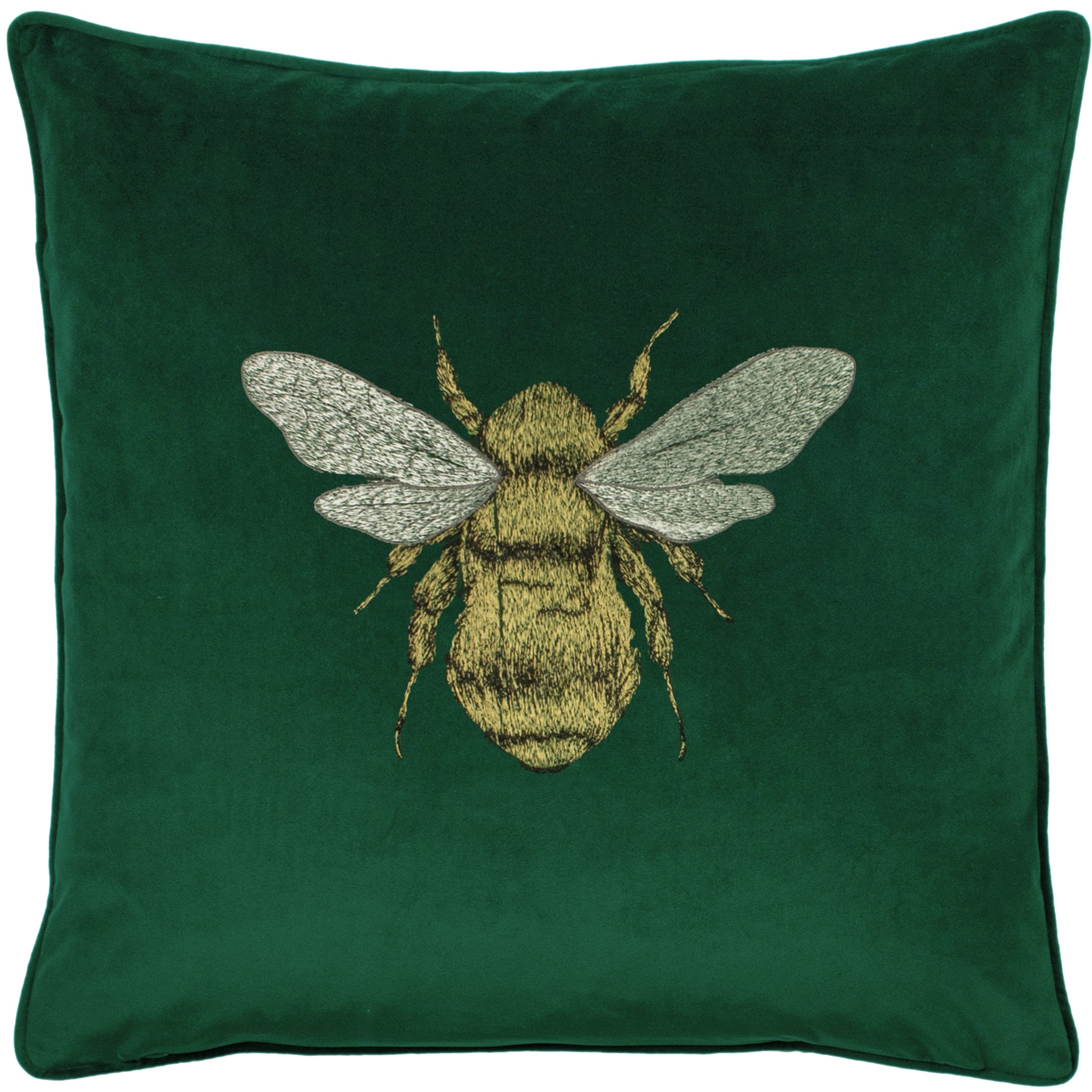 Paoletti Hortus Feather Filled Cushion, Polyester, Emerald