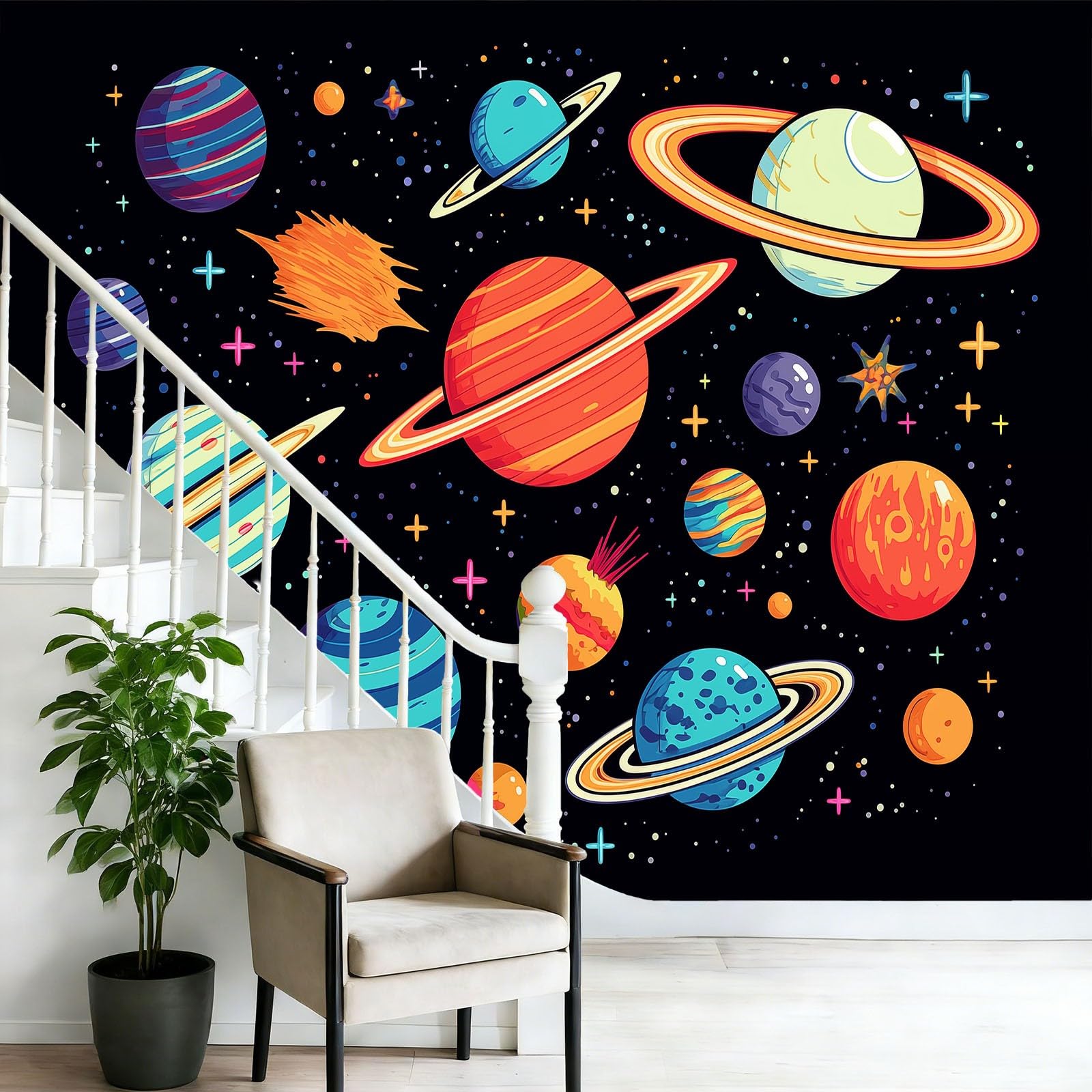 Fototapeta kreskówka gwiazdy ścienne mural sztuka kalkomania kolorowa tapeta plakat obraz do dekoracji wnętrz salon sypialnia kuchnia pokrycie ścian, 400 x 280 cm