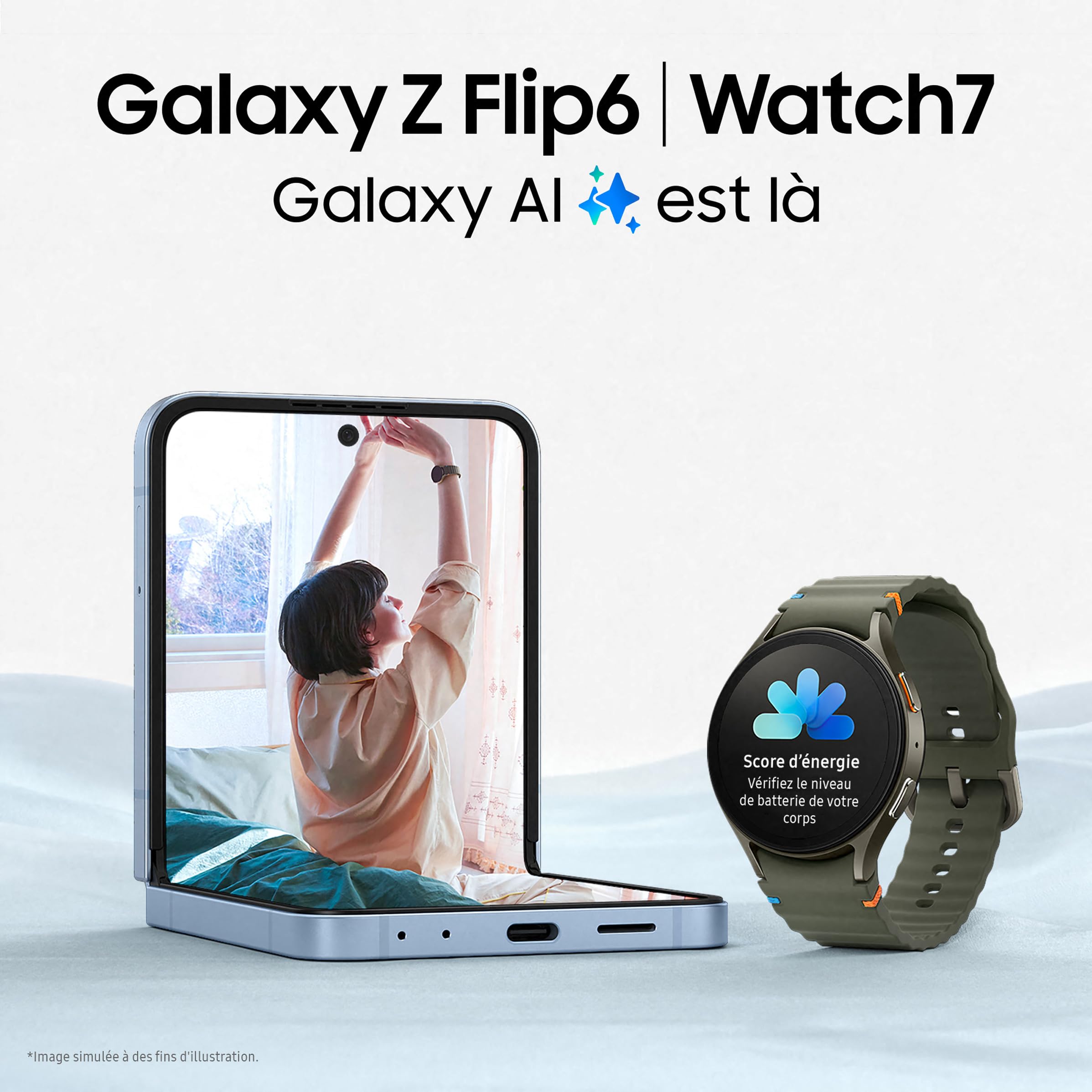 Samsung Galaxy Watch7, Montre Connectée, Suivi de Santé, Suivi de Sport, 44mm, Bluetooth, Vert, Galaxy AI, Chargeur secteur inclus (Version FR) [Exclusivité Amazon]