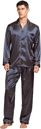 TONY & CANDICE Mens Classic Satin Pajama Set Sleepwear