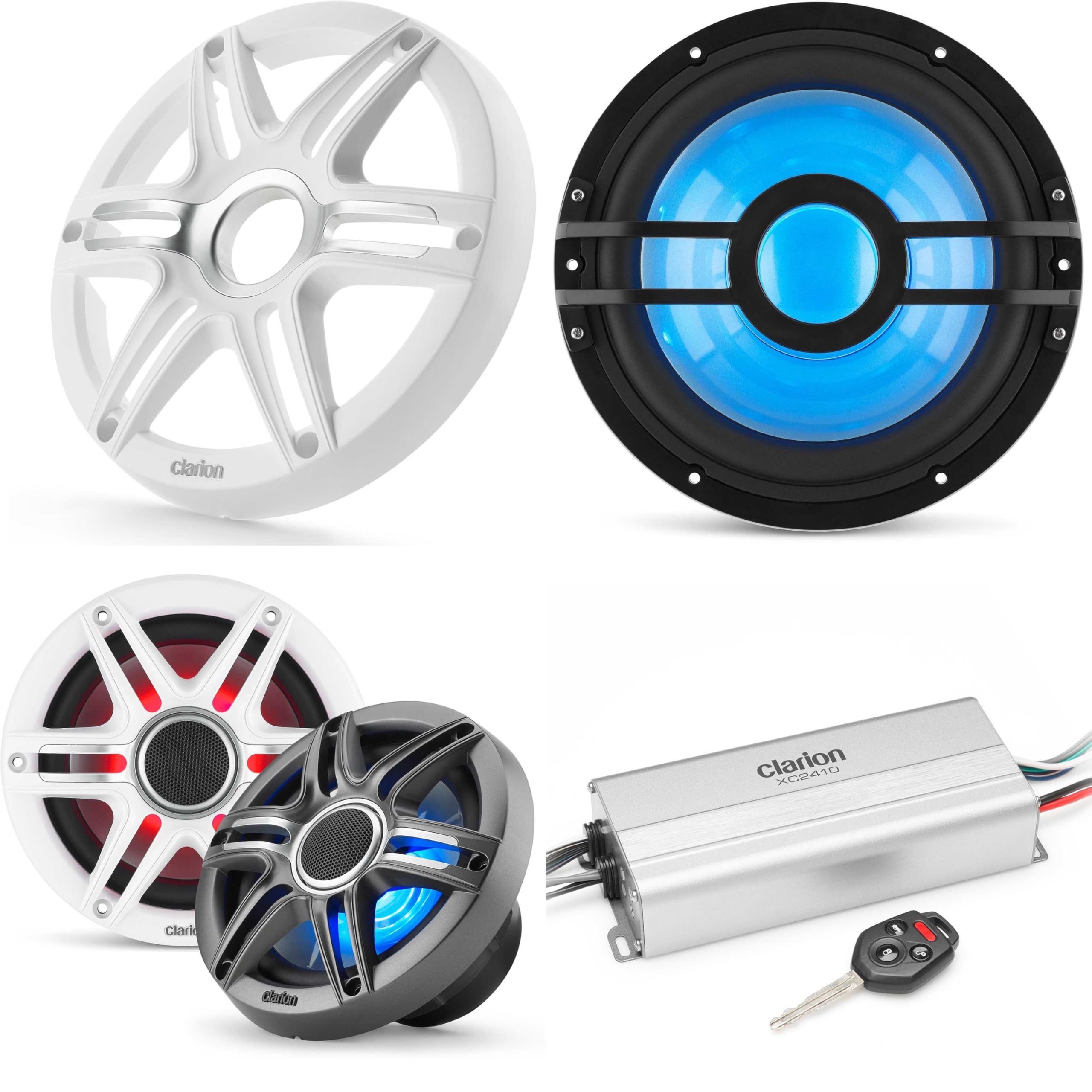 Clarion Marine 4 Channel Amp & Premium 6.5