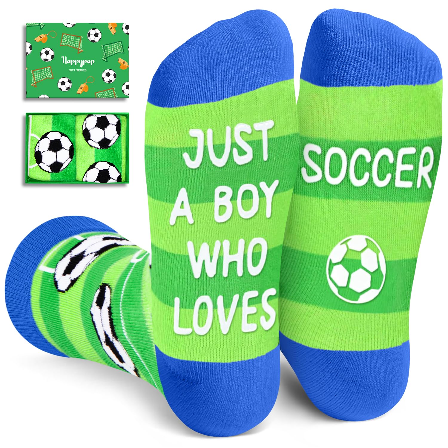 HAPPYPOP Birthday Gift for Boys - Kids Soccer Basketball Baseball Hockey Socks with Cards