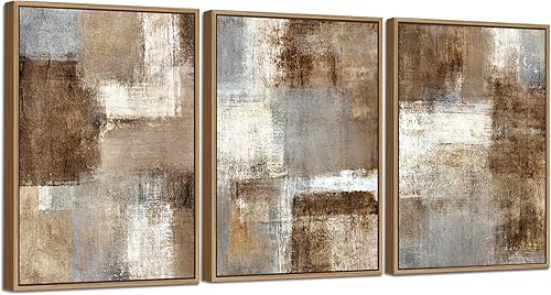 Miniatura 7 de Arte de pared abstracto grande enmarcado  Lienzo enmarcado de flotador natural, impresiones artísticas para decoración de sala de estar, obra de