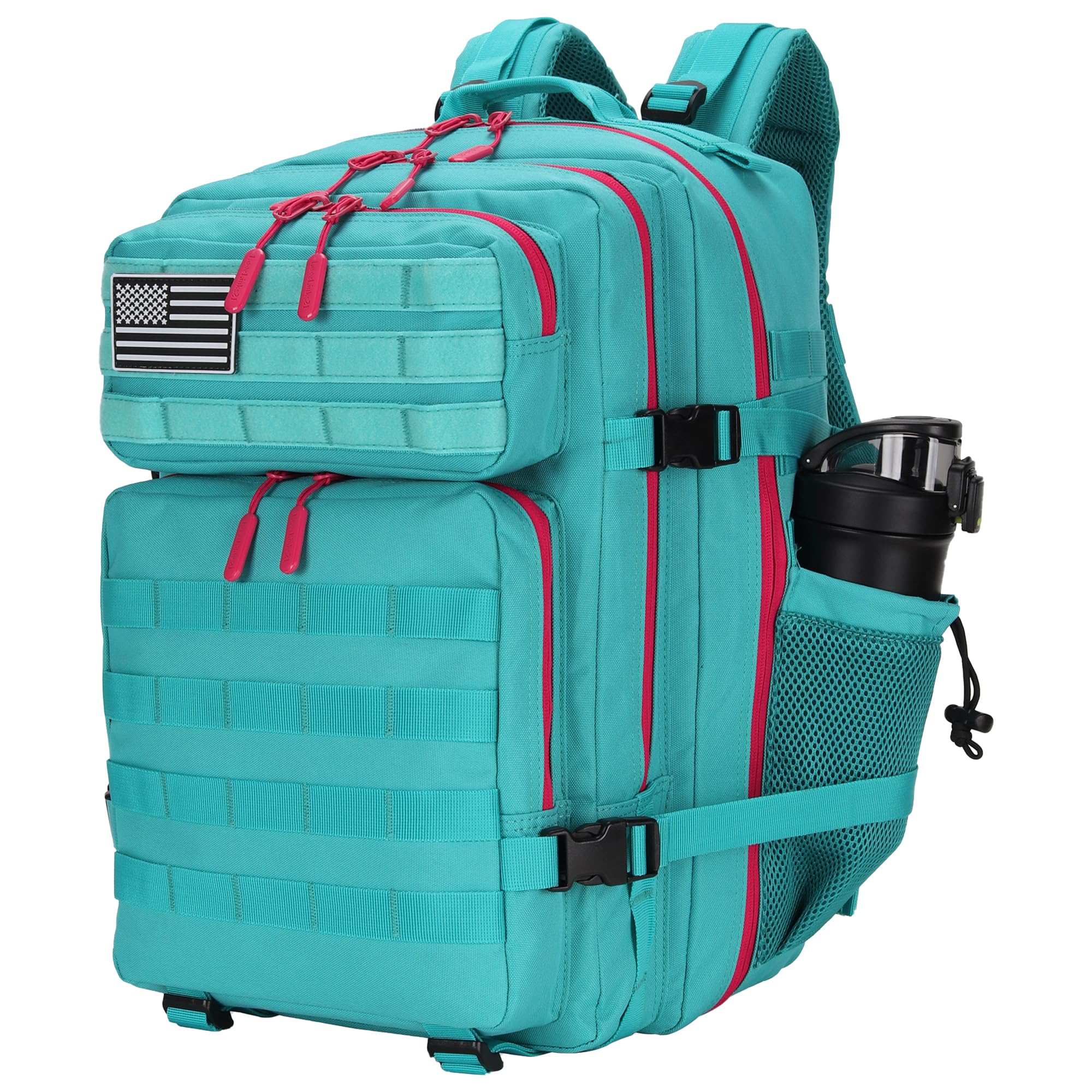 Lovelinks21 25L Tactical Backpack Waterproof Military Tactical Backpack for Men and Women Assault Pack Small Travel Backpack, Neon Teal, S, Daypack Backpacks