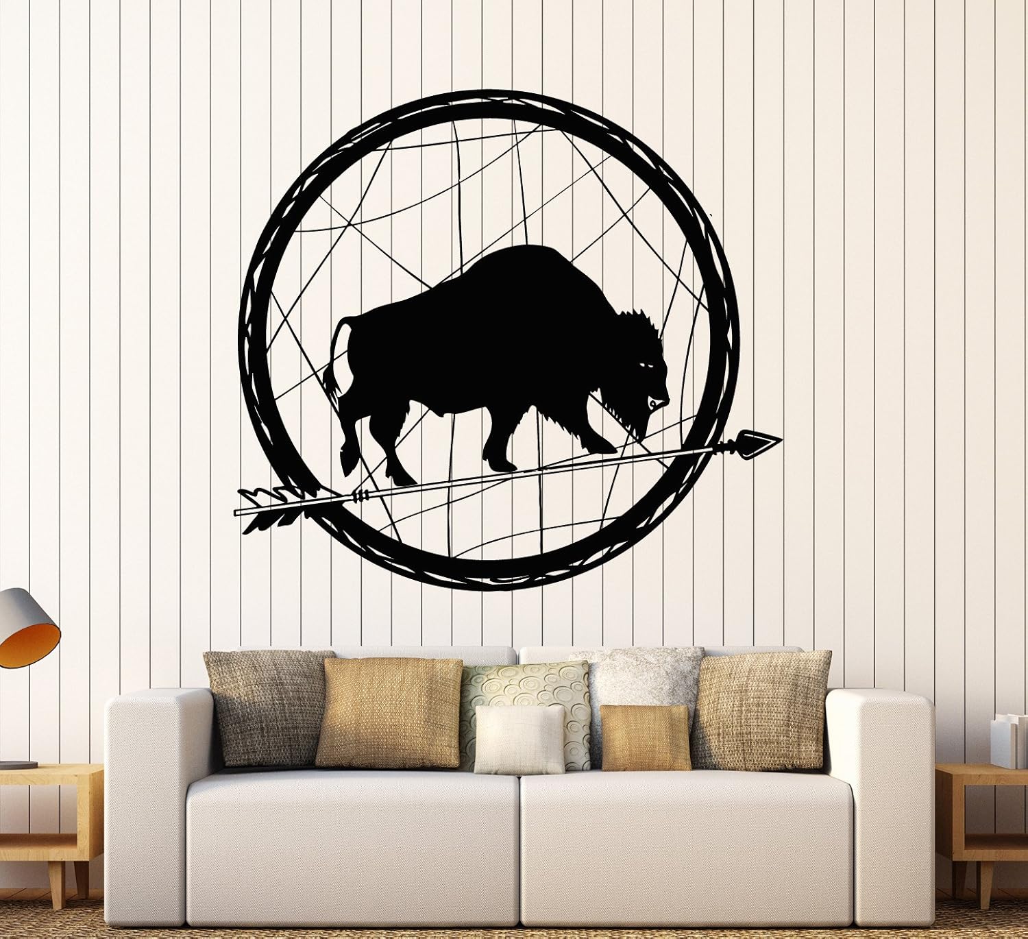 WallStickers4ever Vinyl Wall Decal Buffalo Arrow Mascot Ethnic Decor Stickers Large Decor (ig4071) Grey