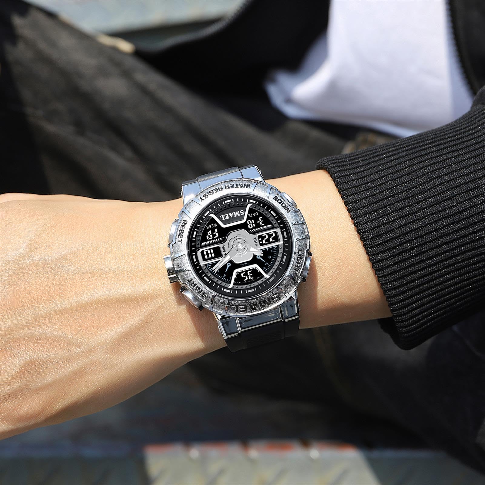 Montre De Sport pour Homme Numériques Montres Imperméable Digital Militaire Montres avec Alarme Mode Grand Cadran Montres