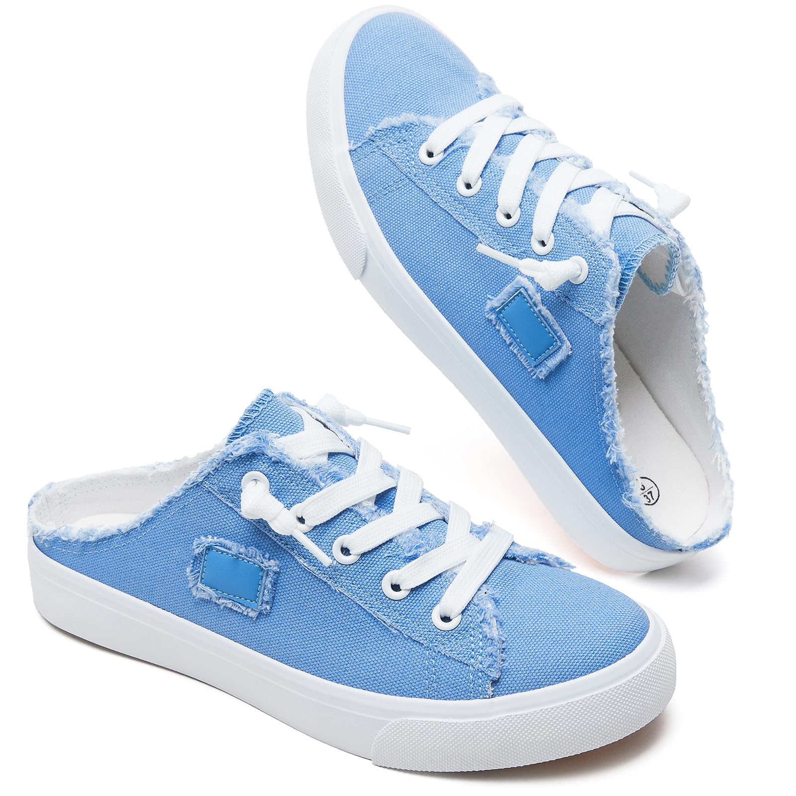 Women's Slip on Sneakers Canvas Slip ons Shoes Fashion Comfortable Mules Womens Non Slip Loafers Casual Backless Shoes