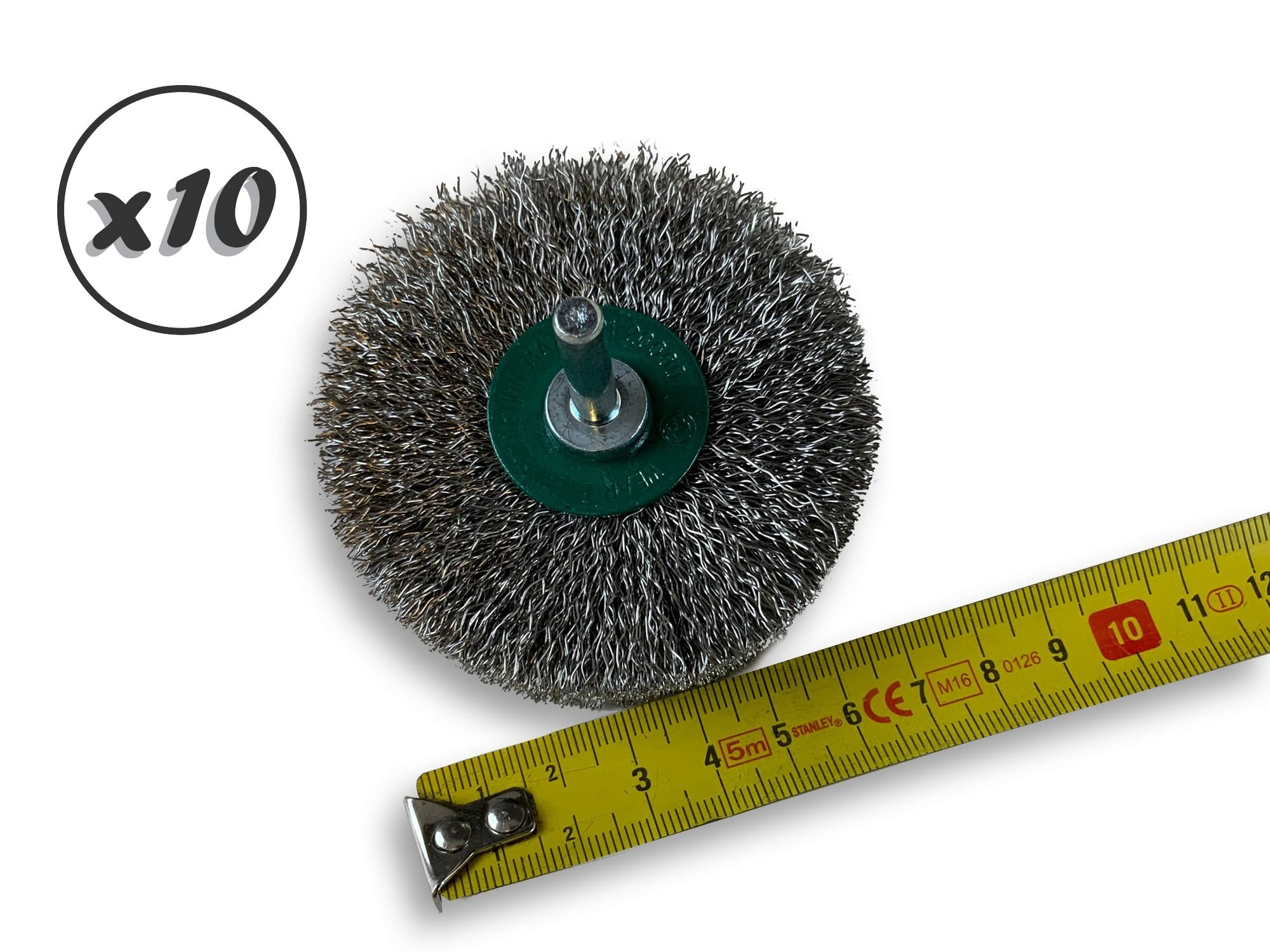 Kibros Lot 10 brosses circulaires tige Ø 75 mm inox dur 18 mm