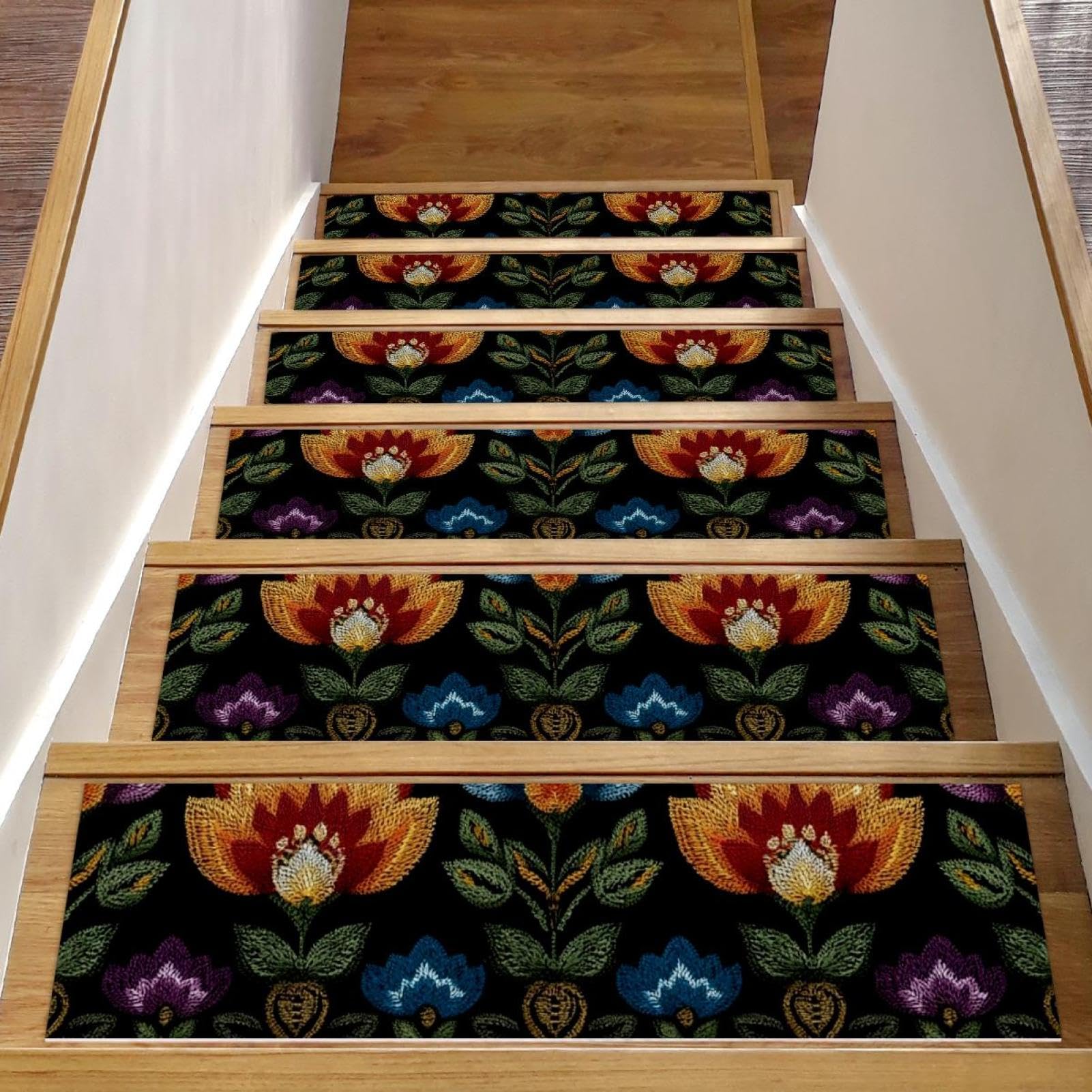 Tapis d'escalier antidérapants style bohème africain pour chiens et enfants