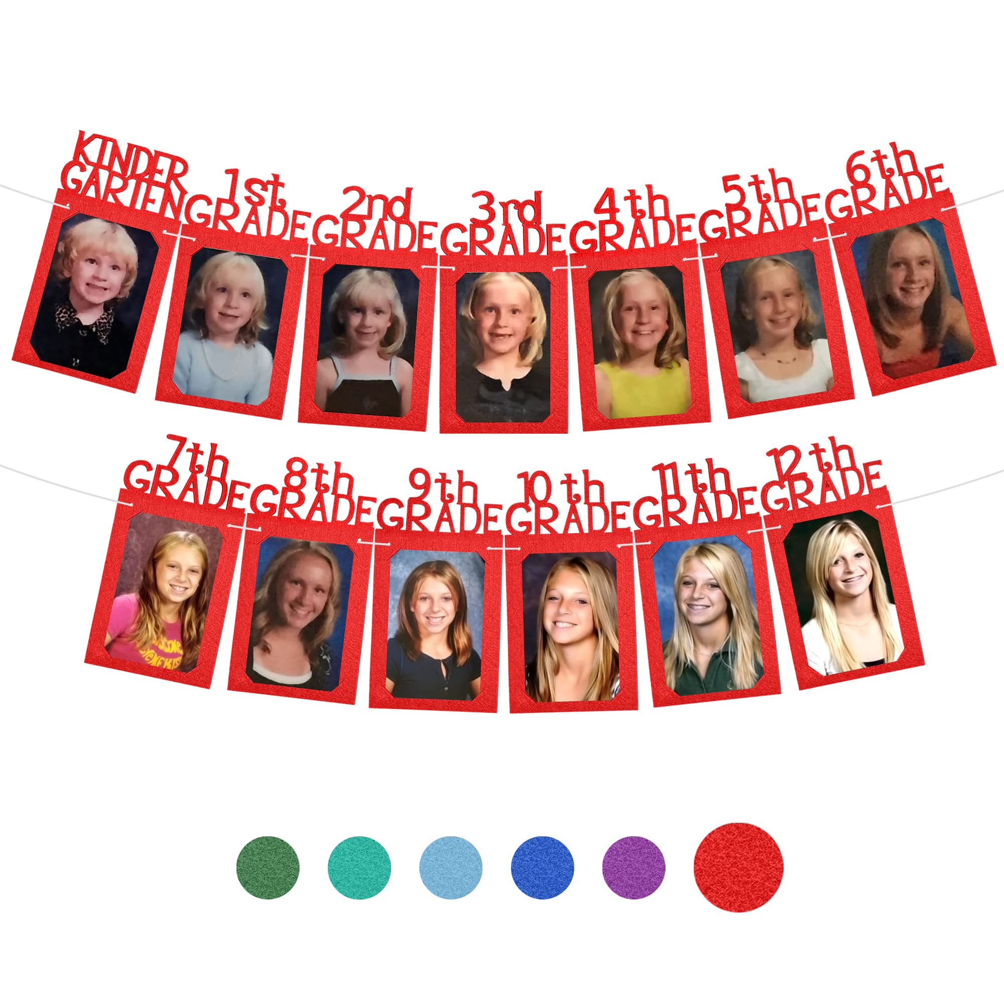 KatchOn, K-12 Graduation Photo Banner 5x7 - Large, 10 Feet | Red Graduation Decorations Class of 2025 | Grad Picture Display, 2025 Grad Party