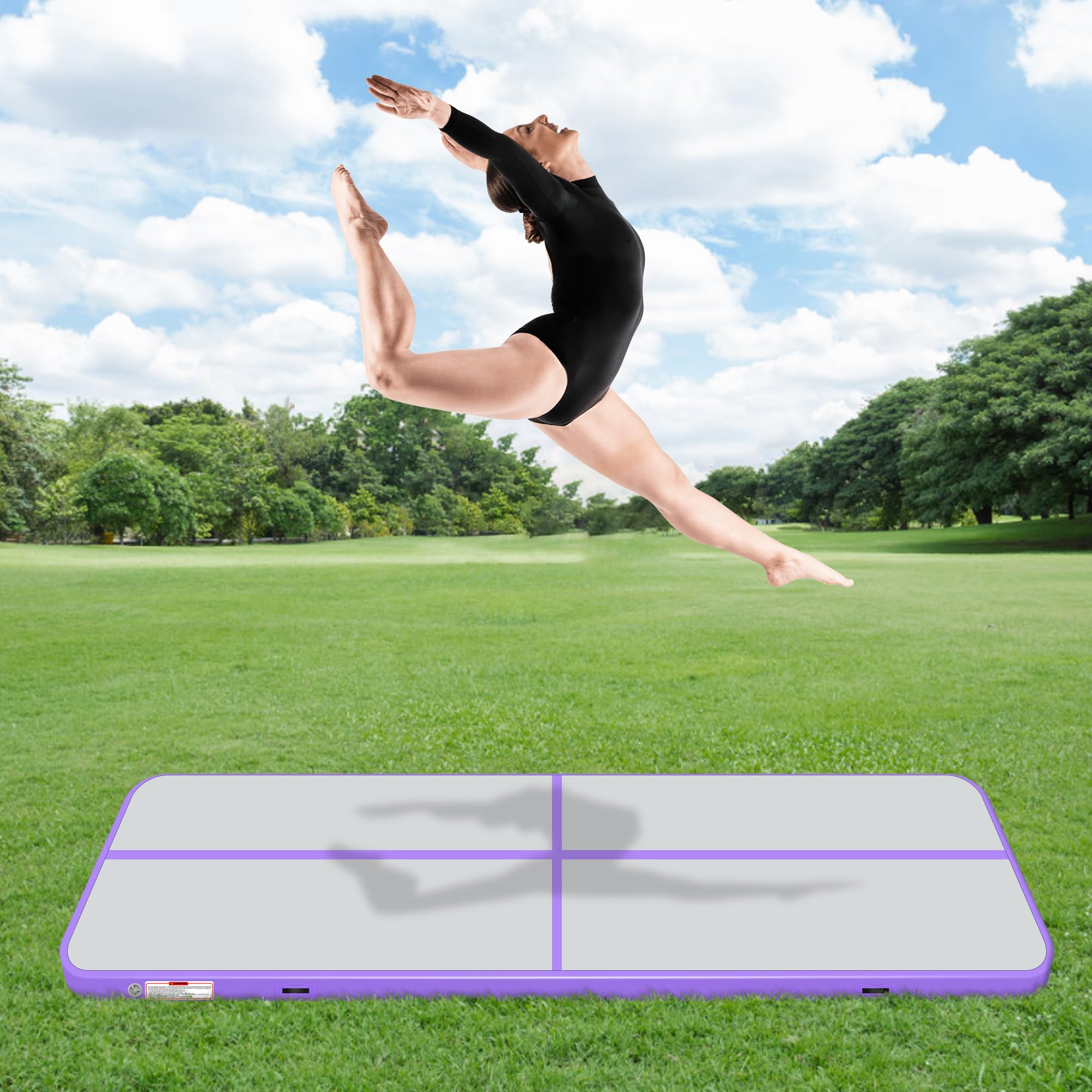 BPB Tappetino da ginnastica gonfiabile con pompa elettrica, 3 m, per uso domestico, allenamento, ginnastica, cheerleading, yoga, pilates, arti marziali, palestra, spiaggia, cheerleading, divertimento