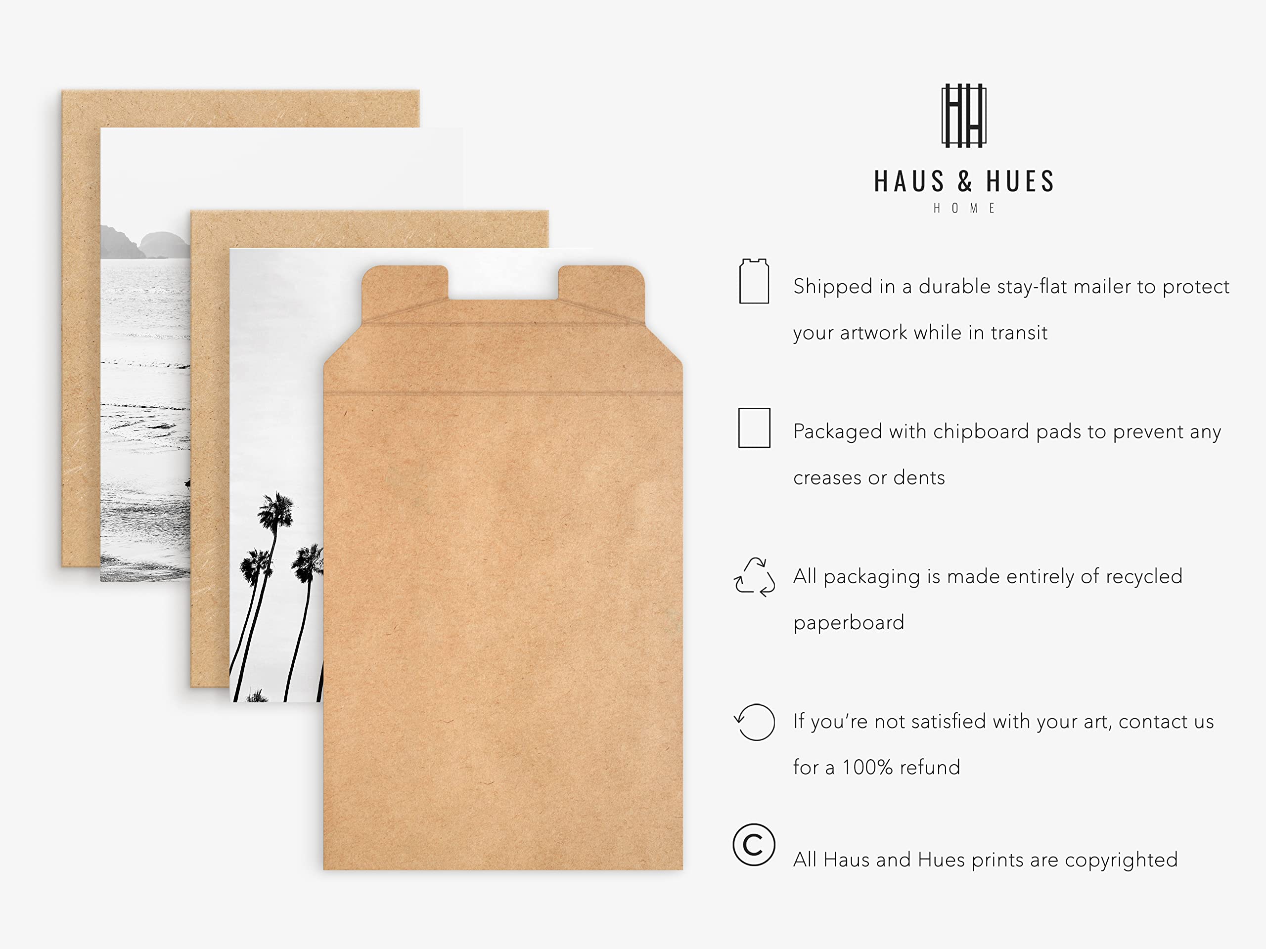 Beach Wall Art Black and White by Haus and Hues Black and White