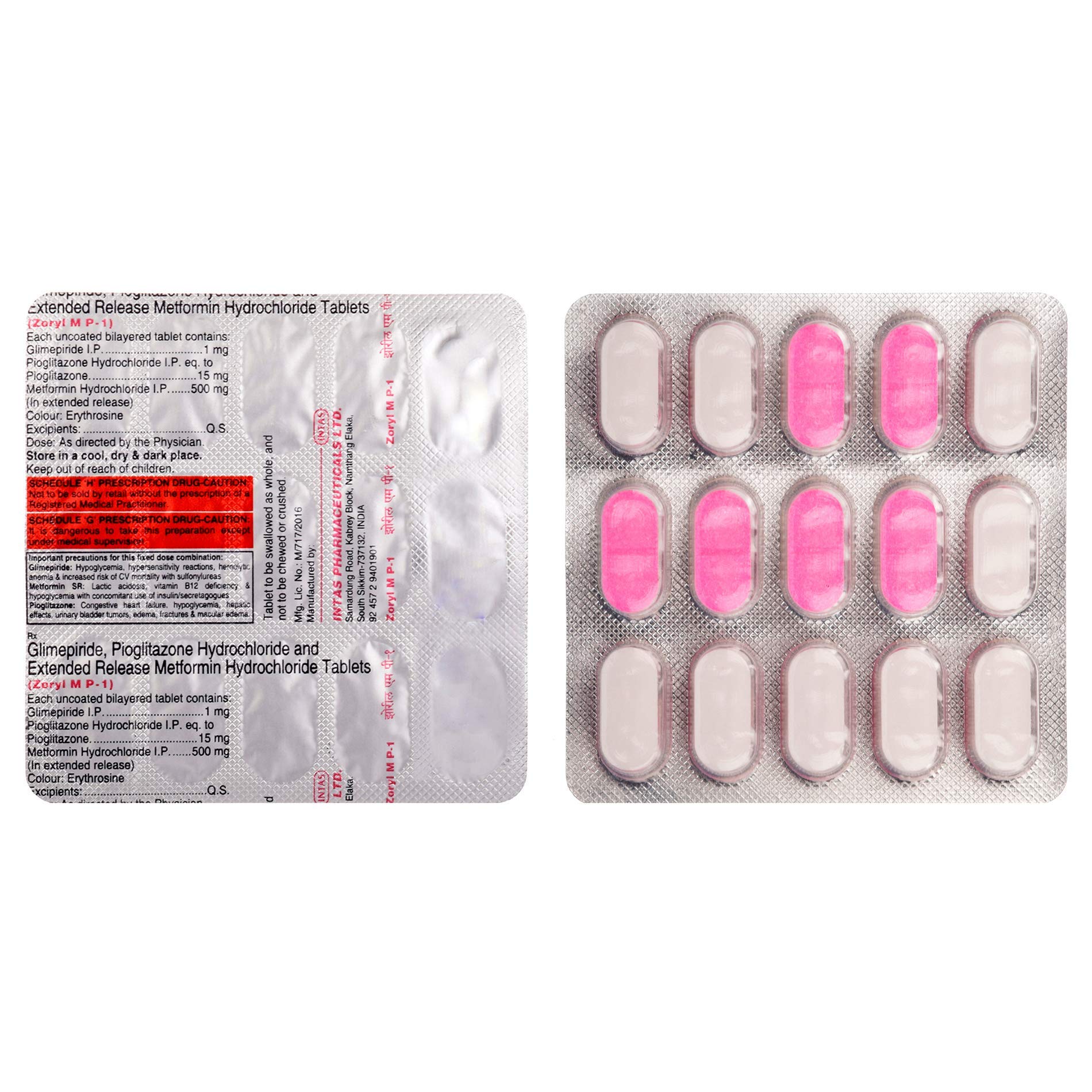 Zoryl MP 1 - Strip of 15 Tablets